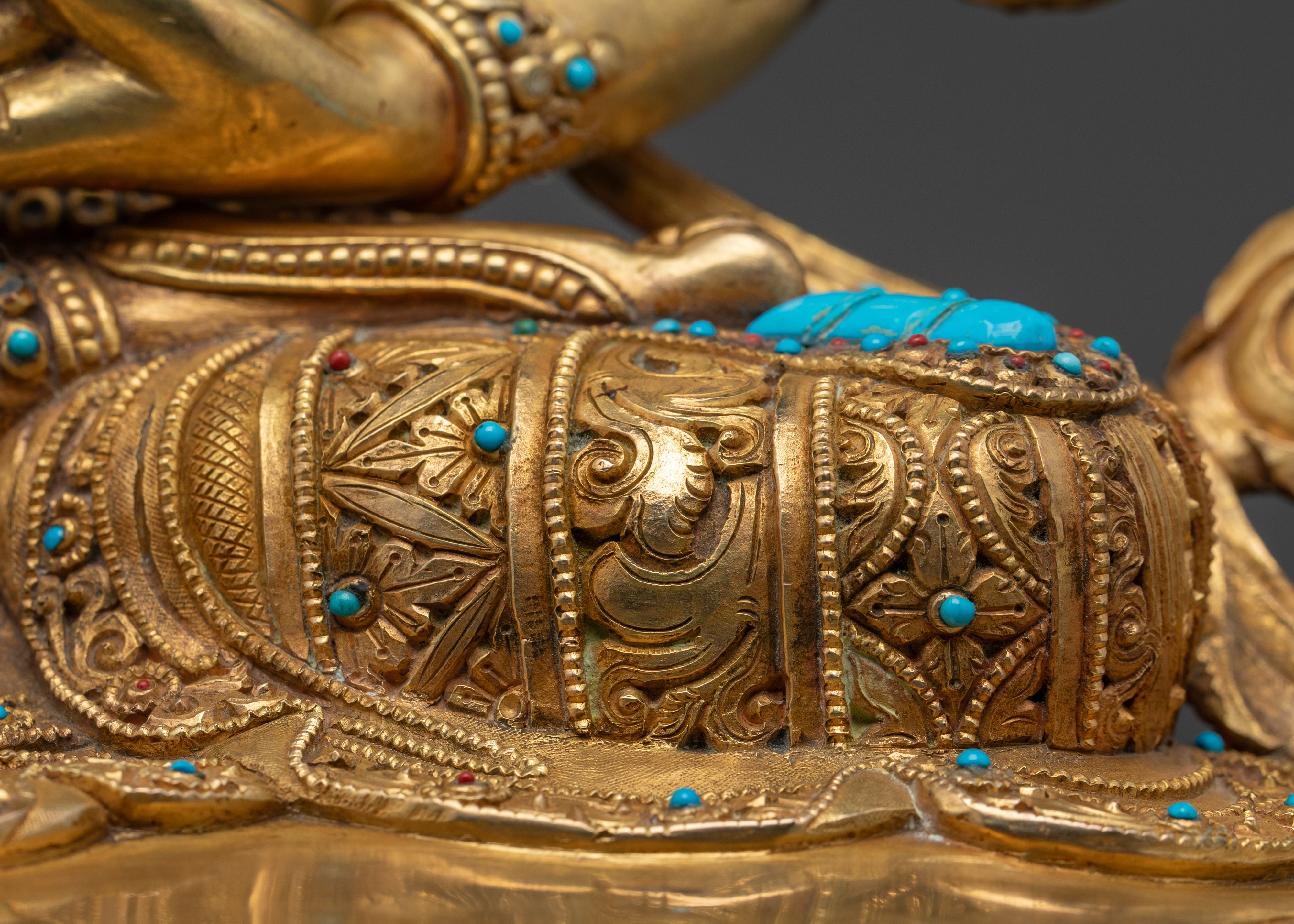 Amitayus Statue | Handcrafted Gold Gilded Copper Sculpture