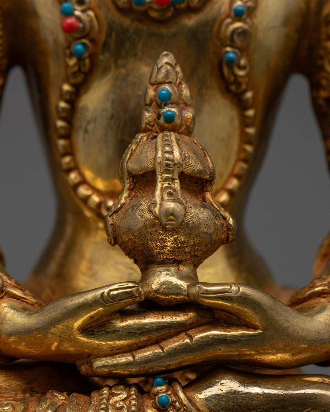 Detailed Hand-carved Buddhist Amitayus Statue