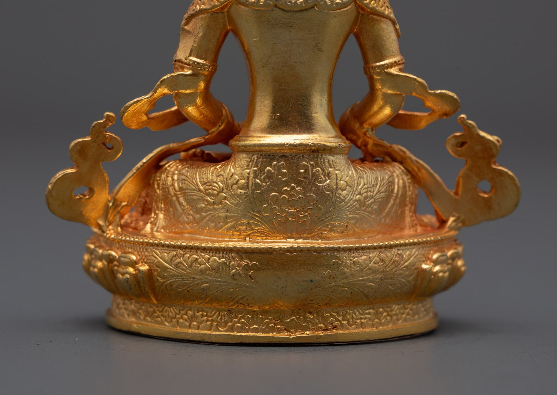 Nepalese Machine-Made Amitayus Statue | Gold-Plated Copper