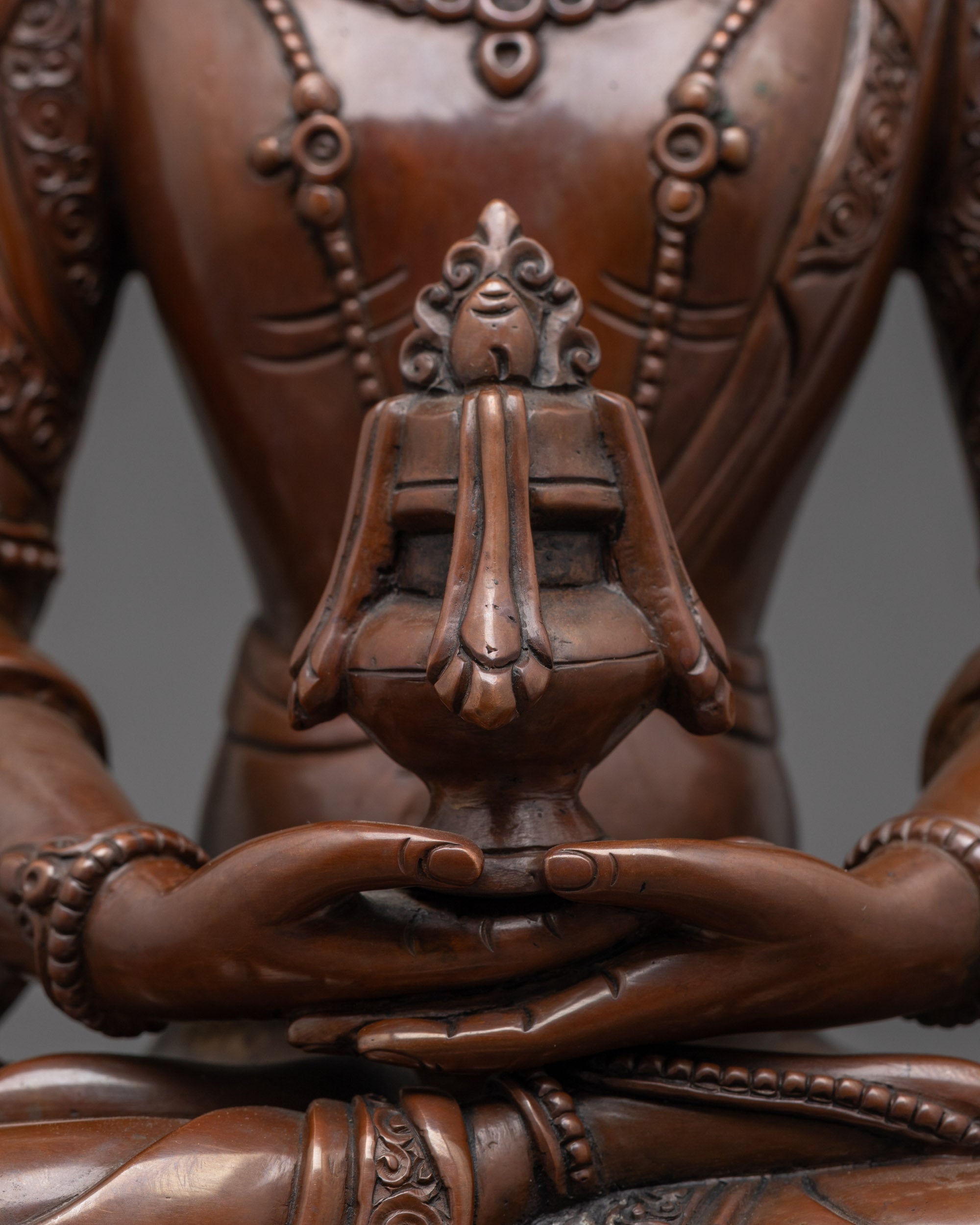 Long Life Amitayus Buddha Statue | Himalayan Oxidized Copper Decor