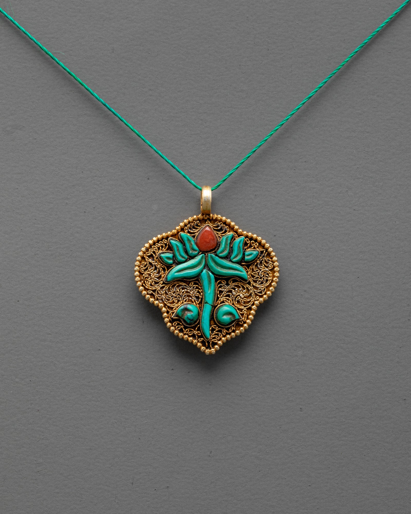 Hand-carved Lotus Flower Pendent