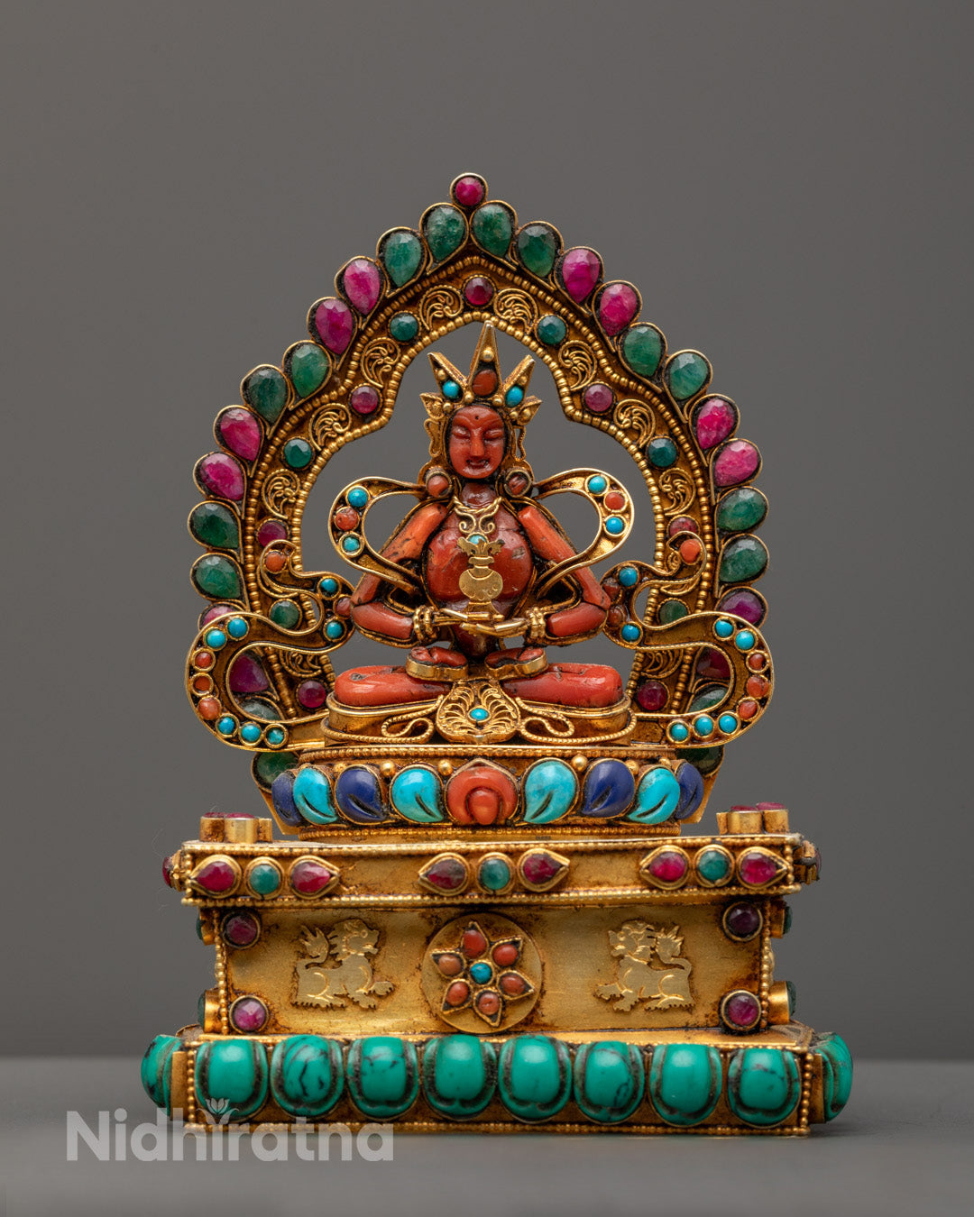 Exquisite Amitayus Statue | Semi-Precious Stones