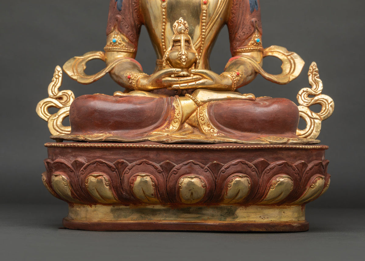 Handcrafted Amitayus Copper Statue | Fine Buddhist Sculpture
