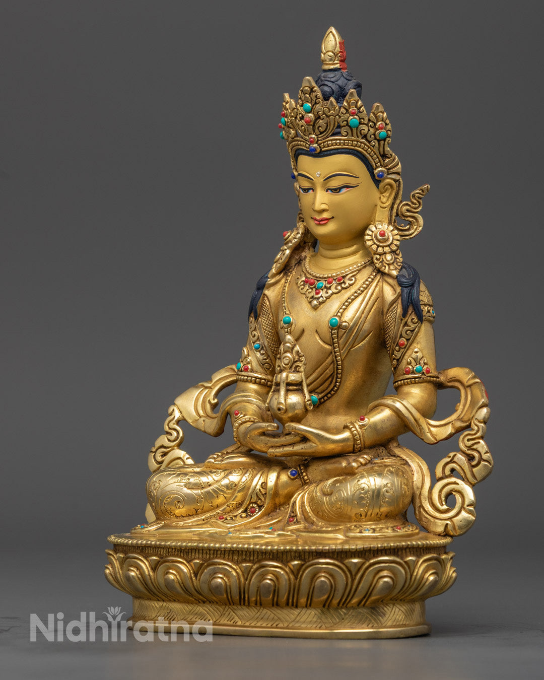 Tibetan Amitayus Buddha Statue | Lost Wax Method Craftsmanship