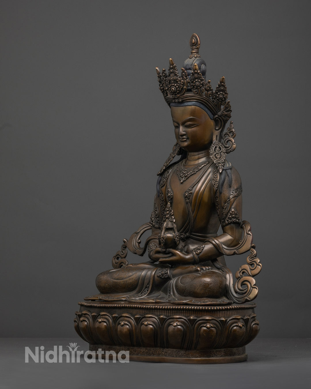 Oxidized Amitayus Statue | Himalayan Sacred Art