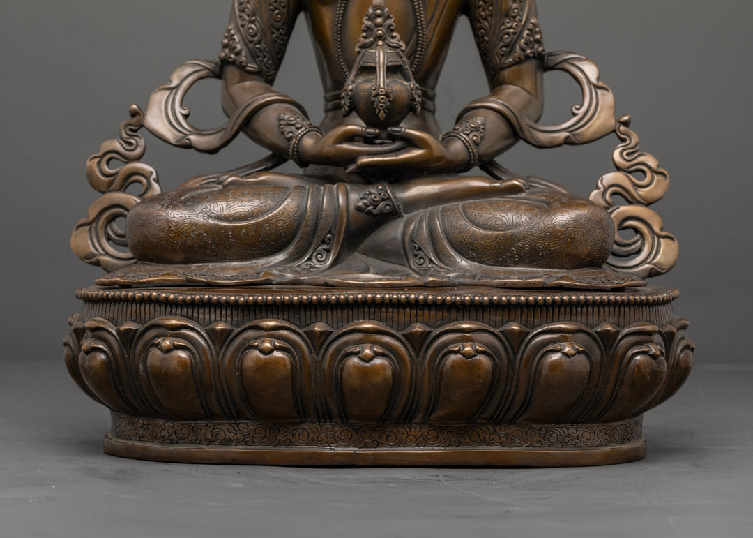 Oxidized Amitayus Statue | Himalayan Sacred Art