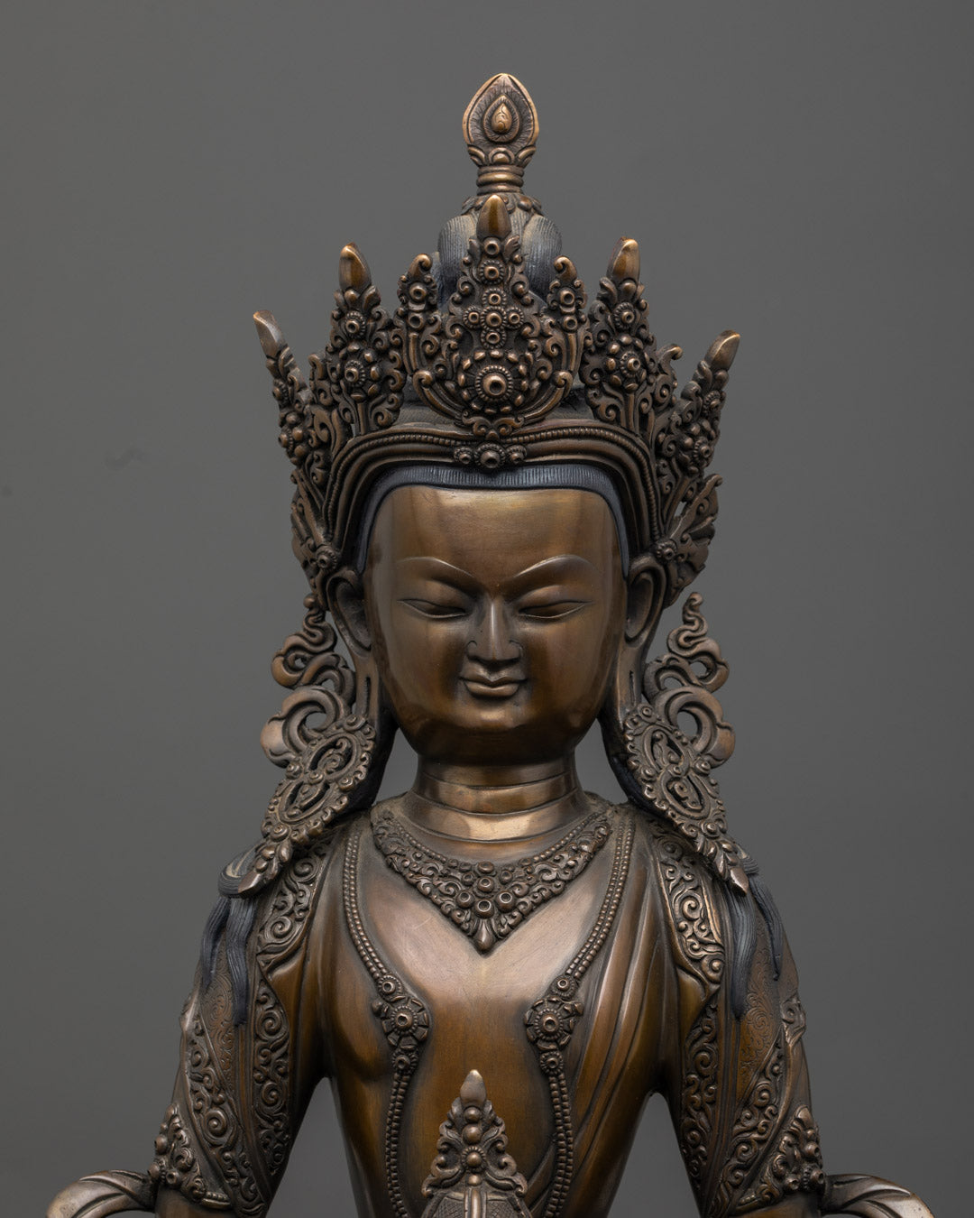 Oxidized Amitayus Statue | Himalayan Sacred Art
