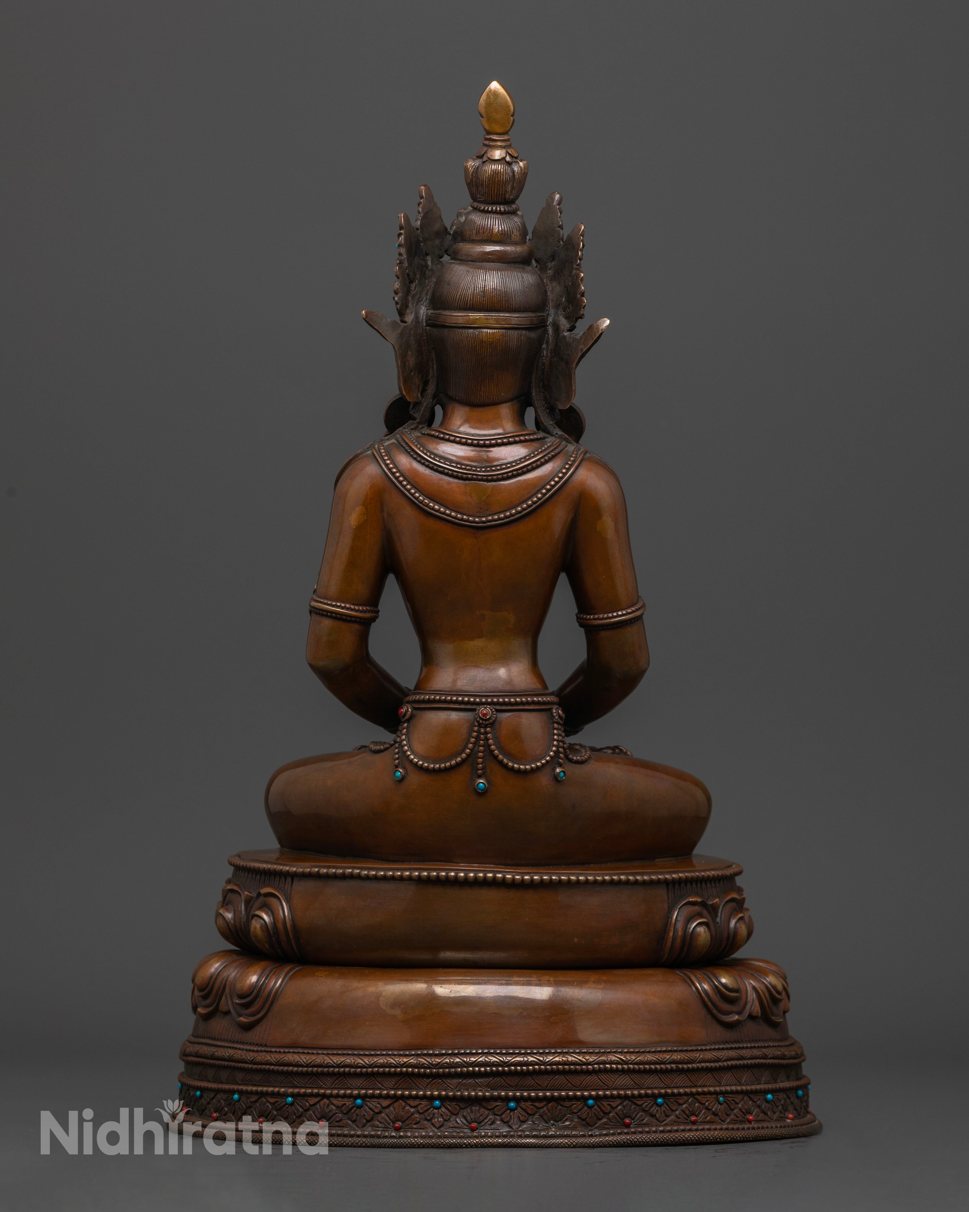 back profile of Amitayus Buddha statue