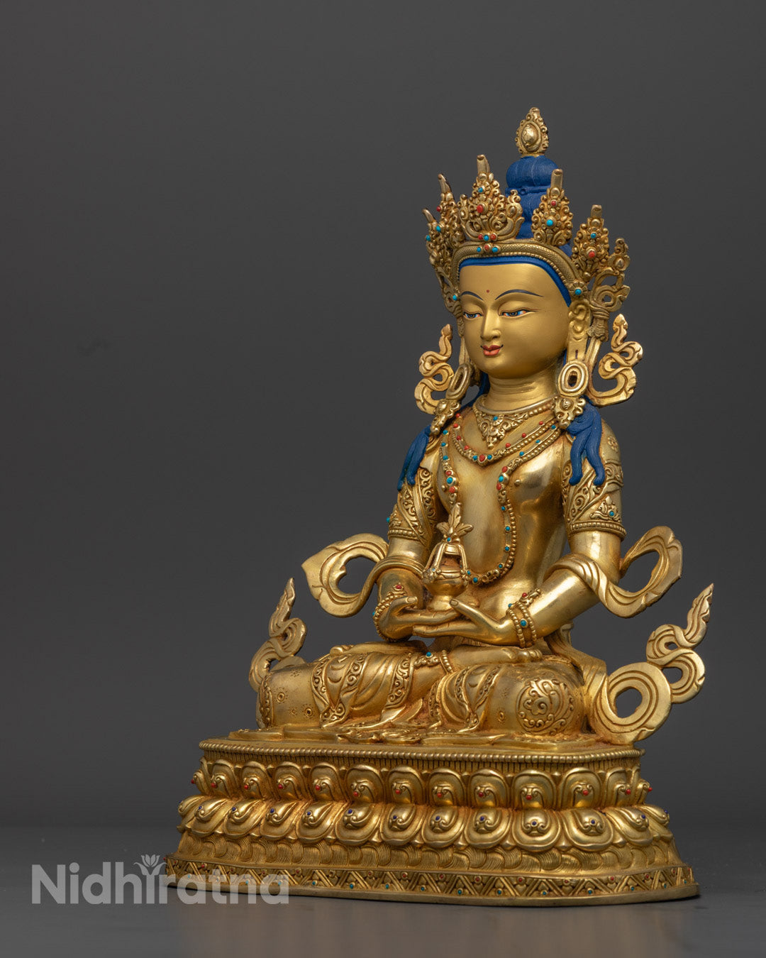 Amitayus Statue | Hand-Carved Tibetan Buddhist Sculpture for Longevity and Prosperity