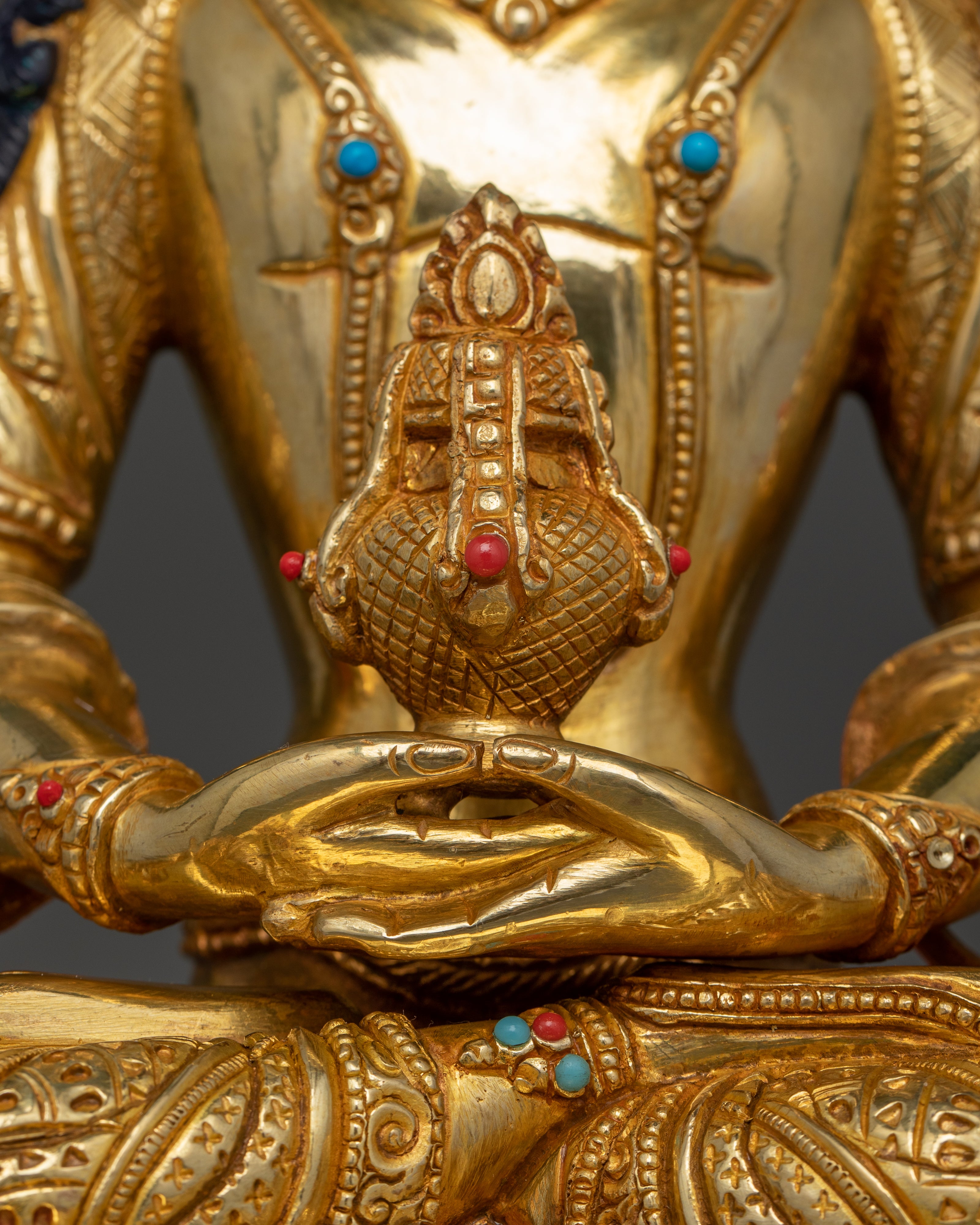 Amitayus statue with him holding the infinity life nectar vase