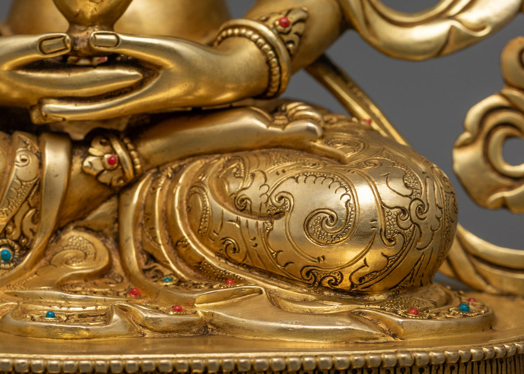 Gold Gilded Amitayus Statue | Handcrafted Buddhist Statue