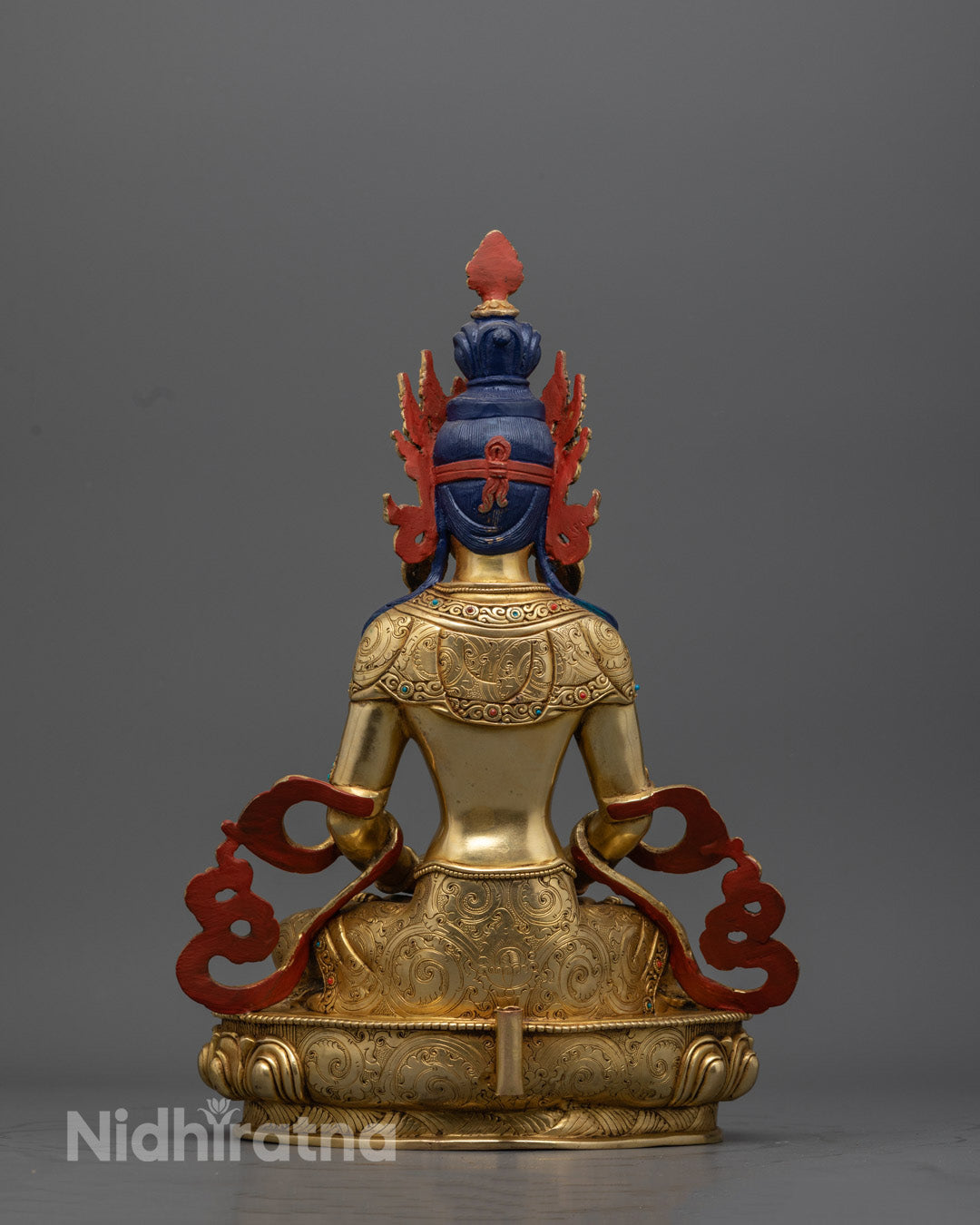 Gold Gilded Amitayus Statue | Handcrafted Buddhist Statue