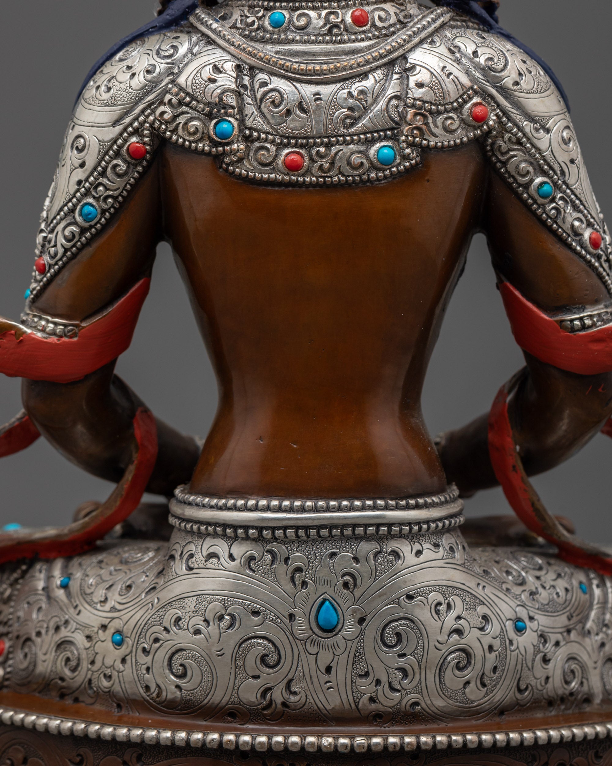 Nepalese Amitayus Statue | Master Artisan Carved Longevity Buddha