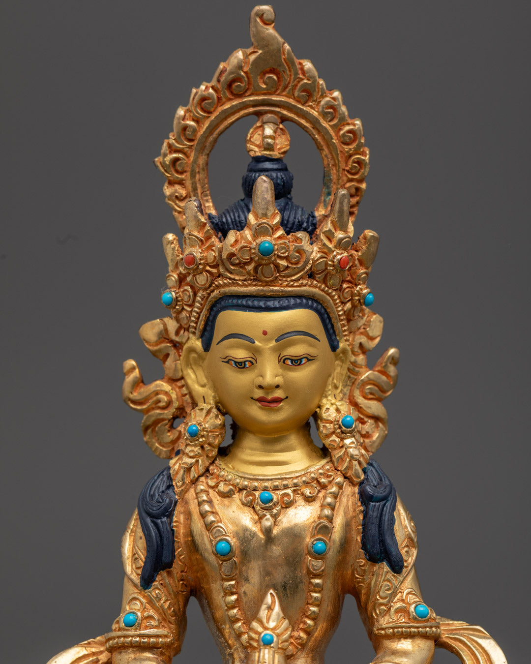 Amitayus, The Buddha of Long Life | Gold Gilded Copper Statue