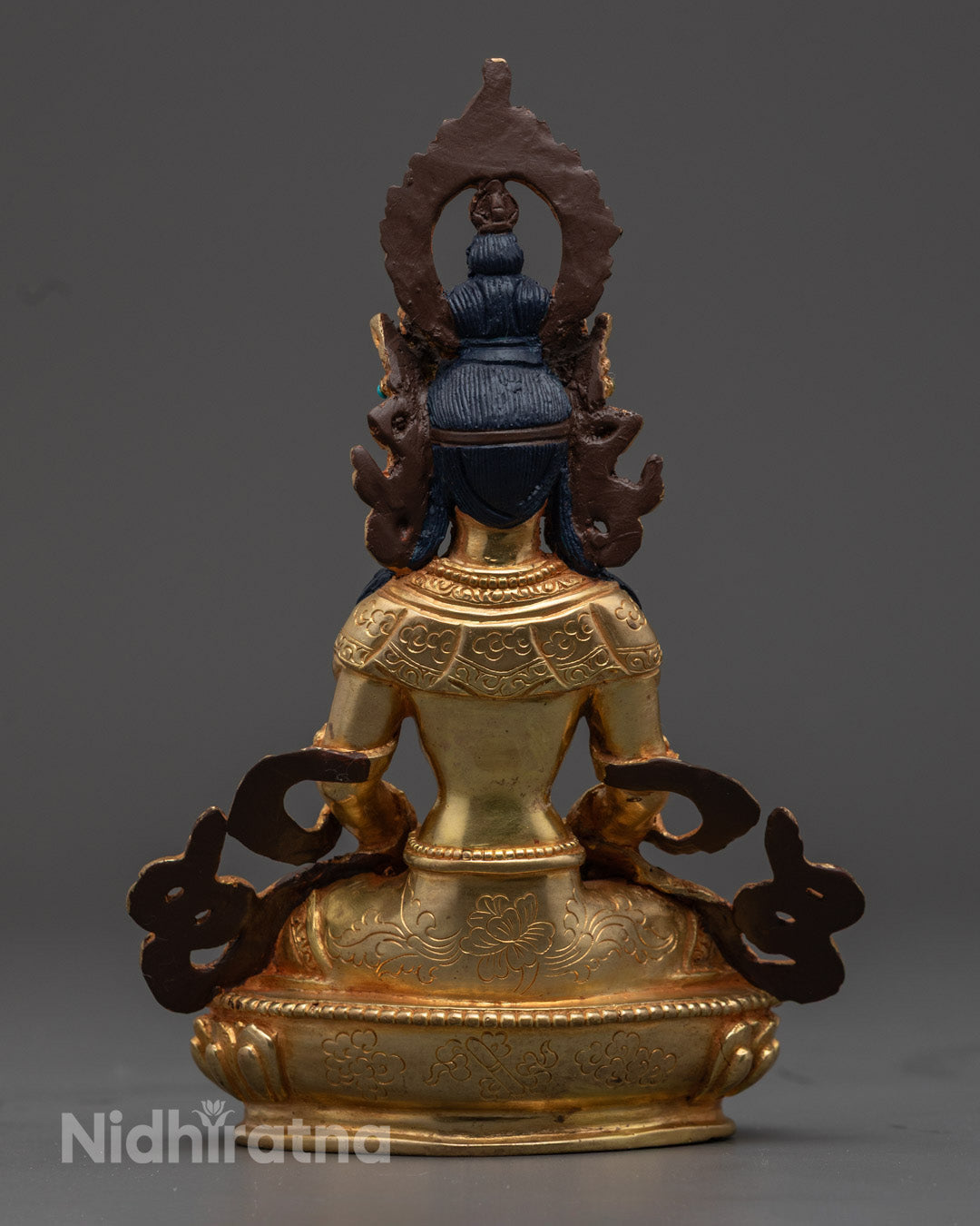 Amitayus, The Buddha of Long Life | Gold Gilded Copper Statue