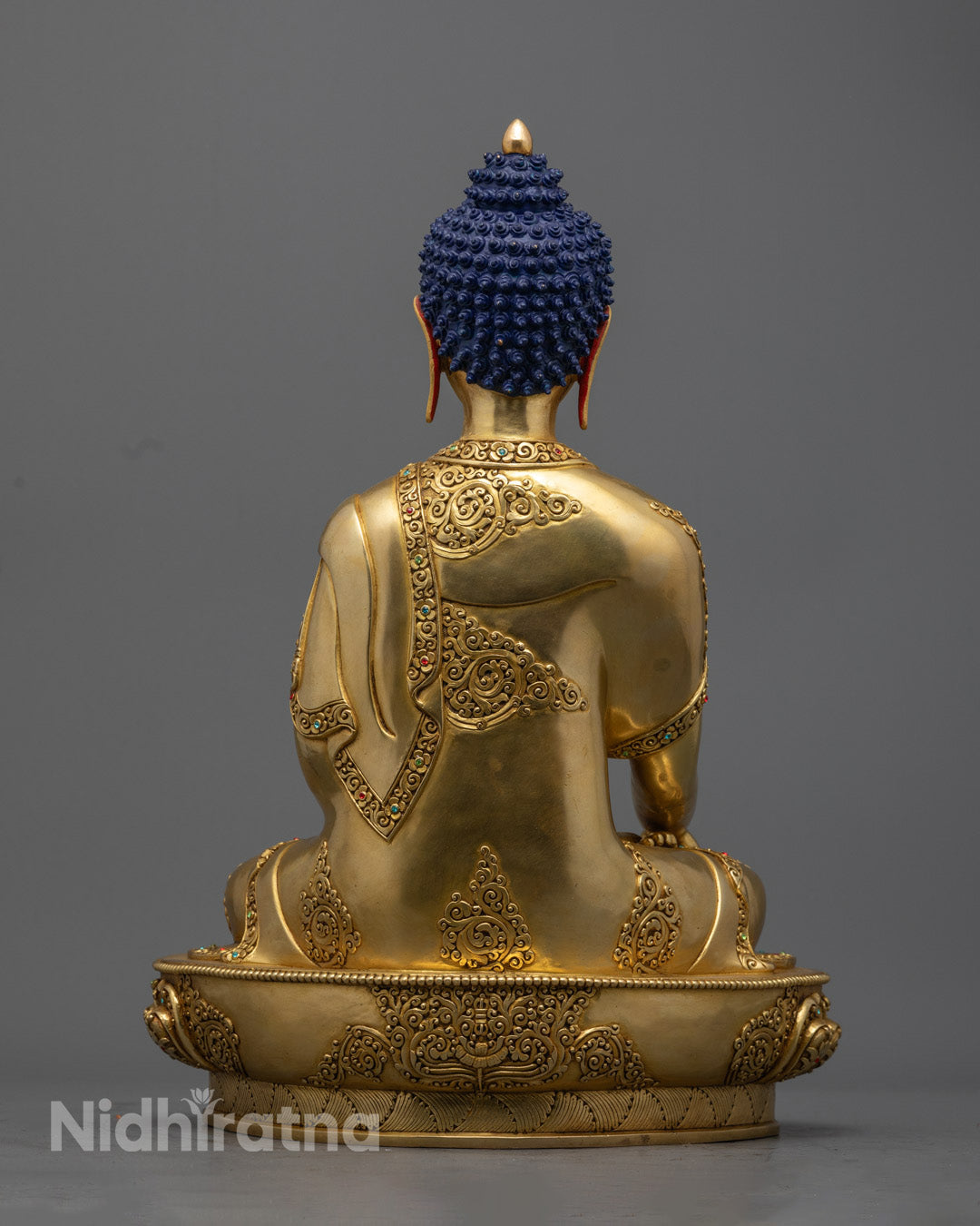 Artistic Shakyamuni Buddha with stunning carvings, highlighting ancient craftsmanship