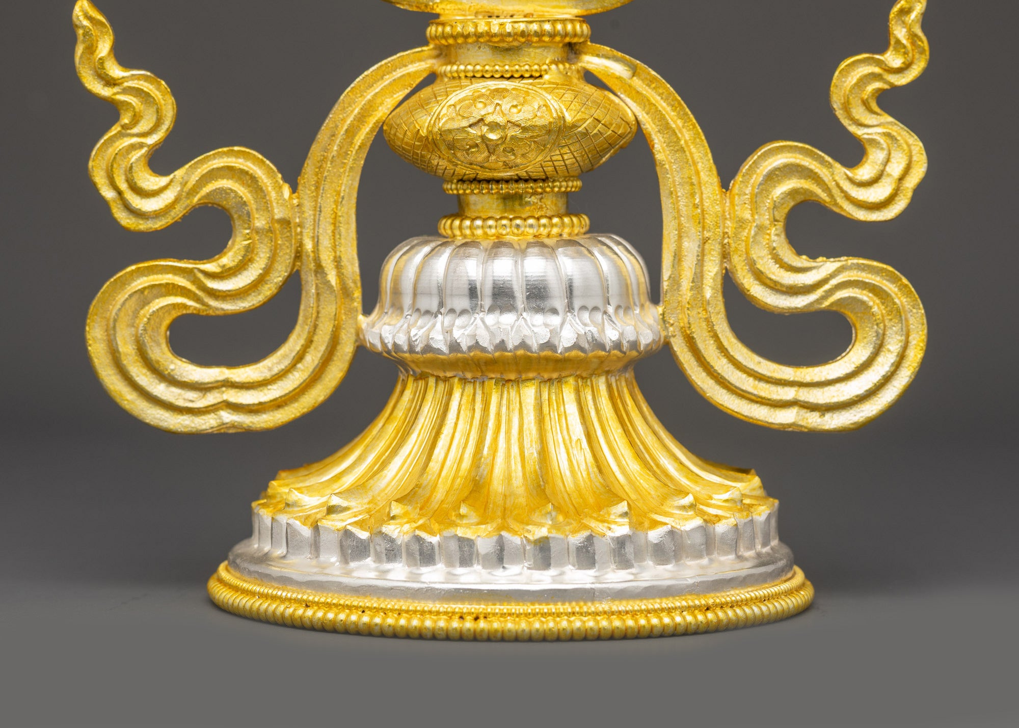 Astamangala symbols with mercury gold and silver plated copper body