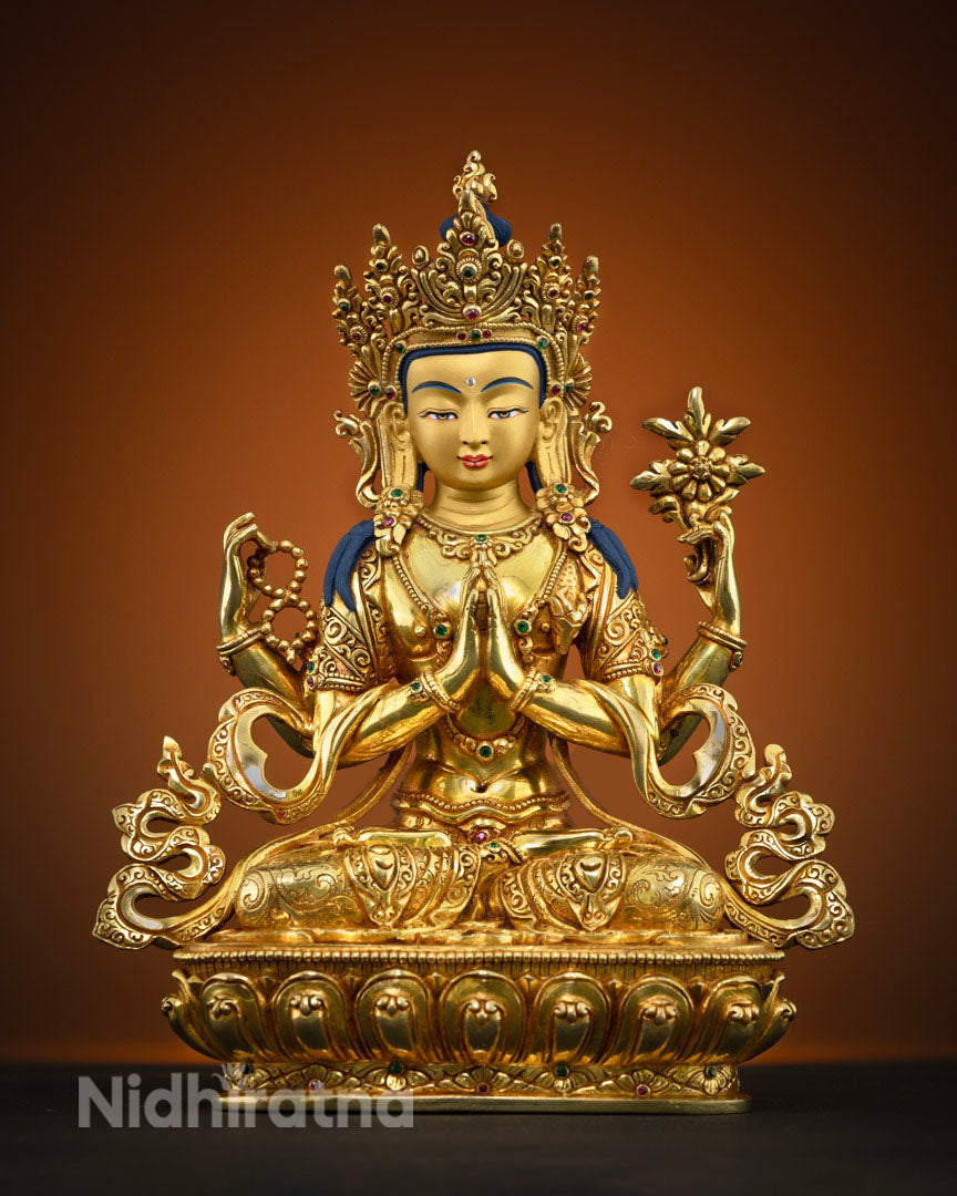 Four Armed Chenrezig Altar Statue | Chenrezig Buddha