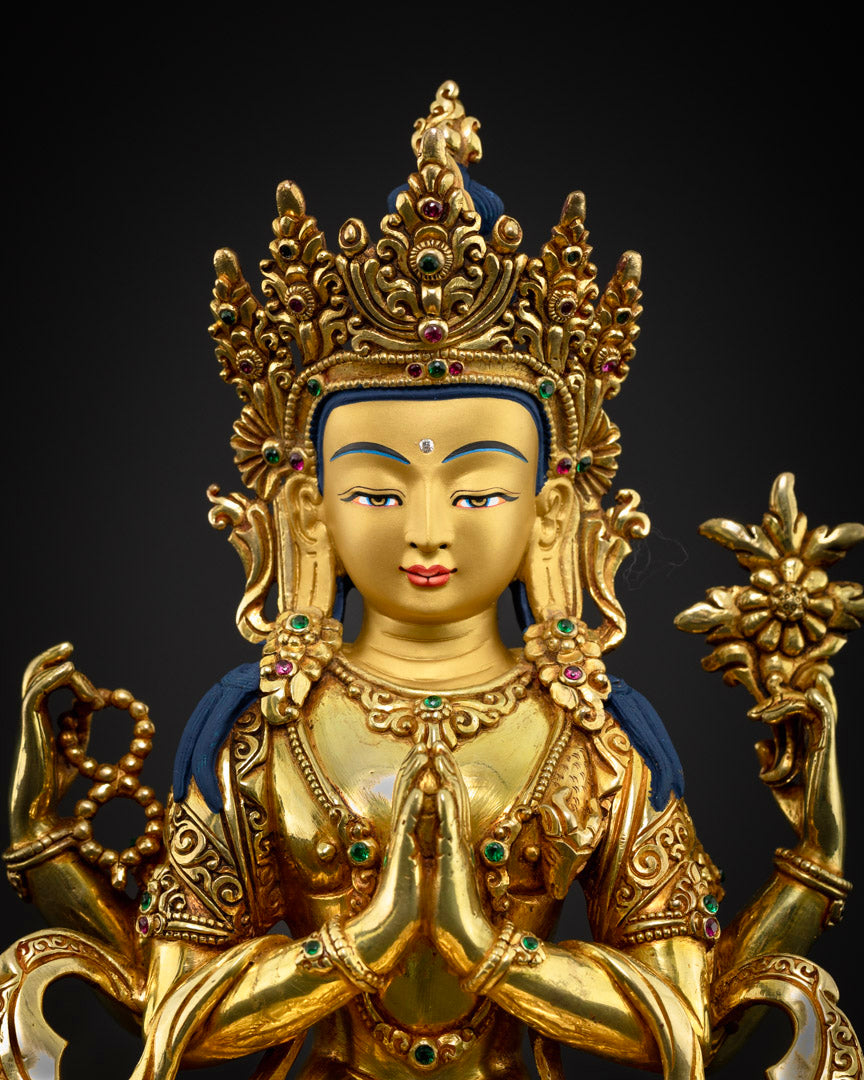 Four Armed Chenrezig Altar Statue | Chenrezig Buddha