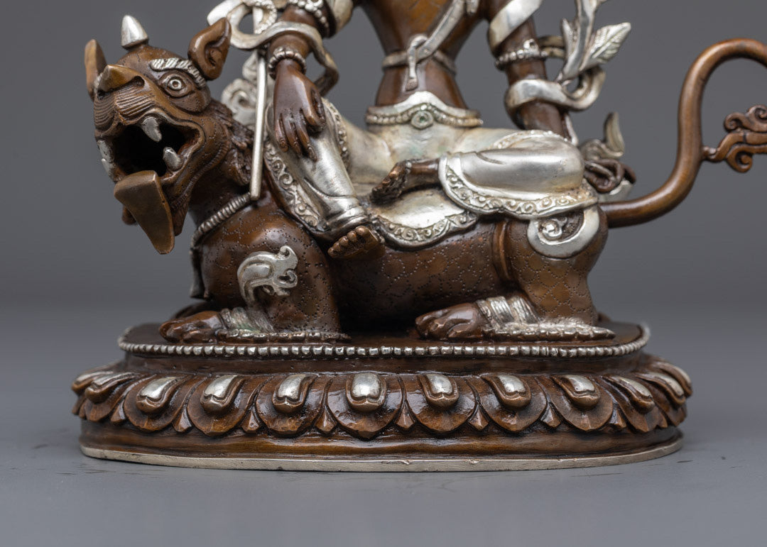 Simhanada Avalokiteshvara Statue | Traditional Tibetan Art