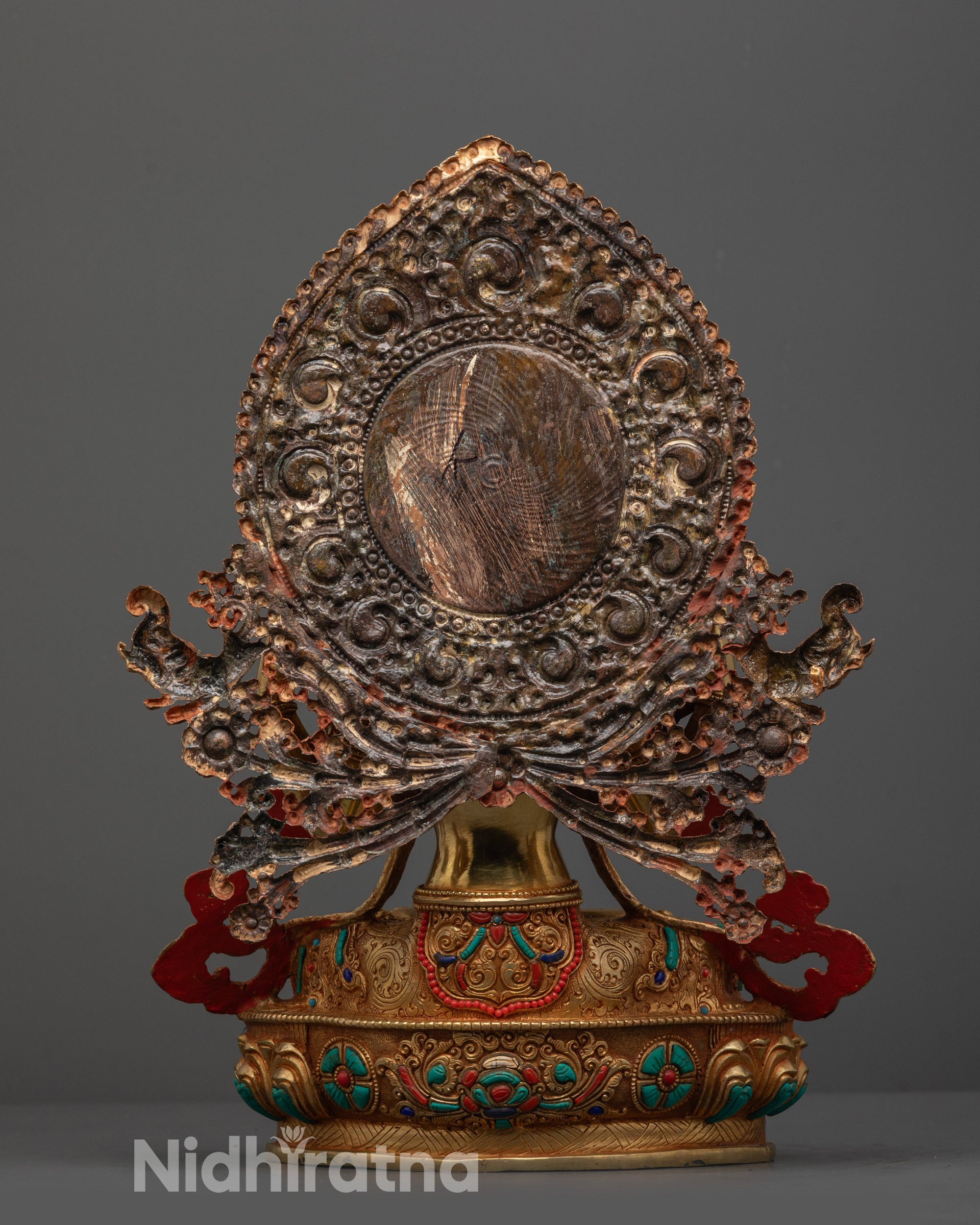 Avalokiteshvara Chenrezig Buddha Statue holding lotus, mala, and wish-fulfilling jewel