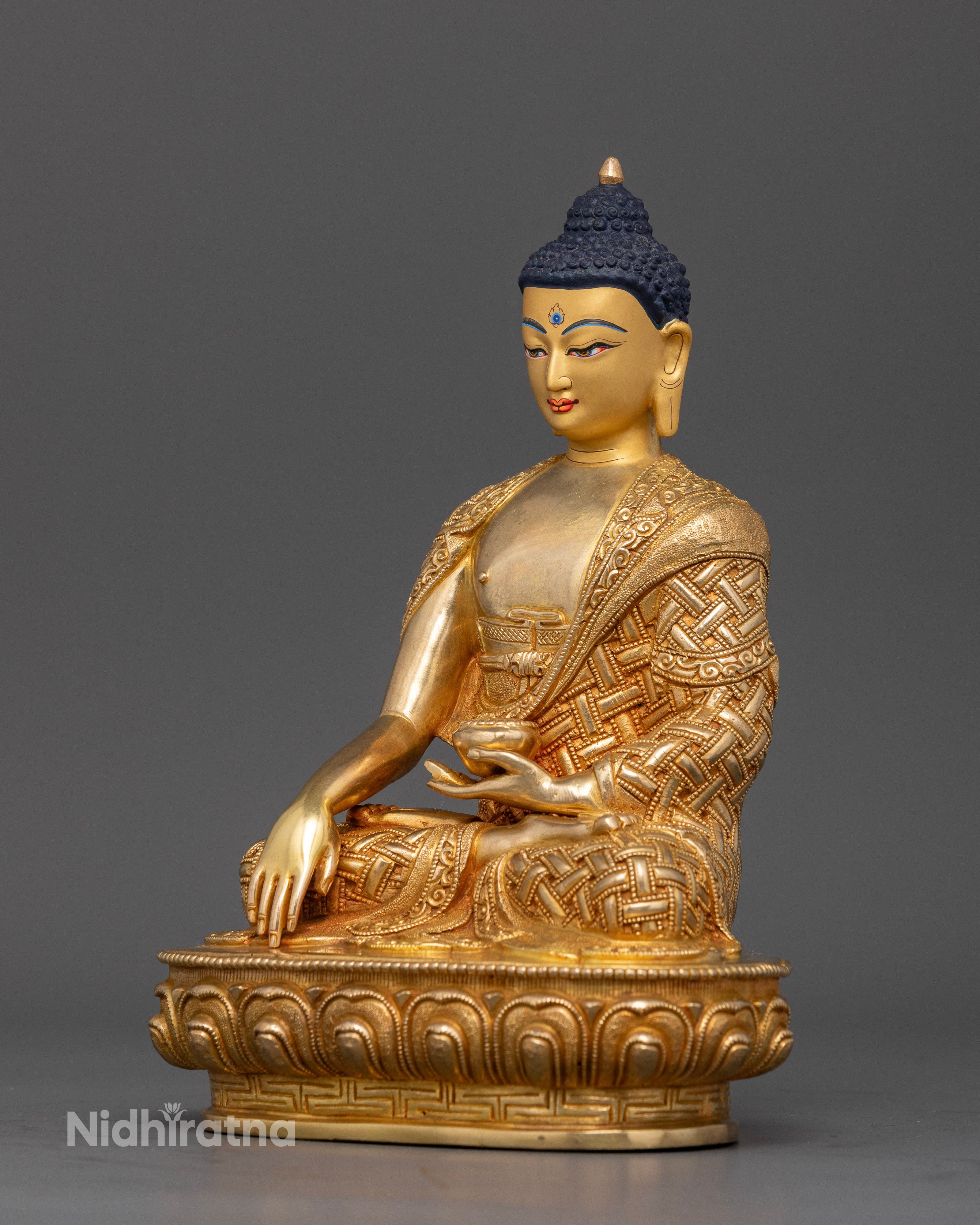 Embrace Serenity: 24K Gold Gilded Buddha Shakyamuni Statue