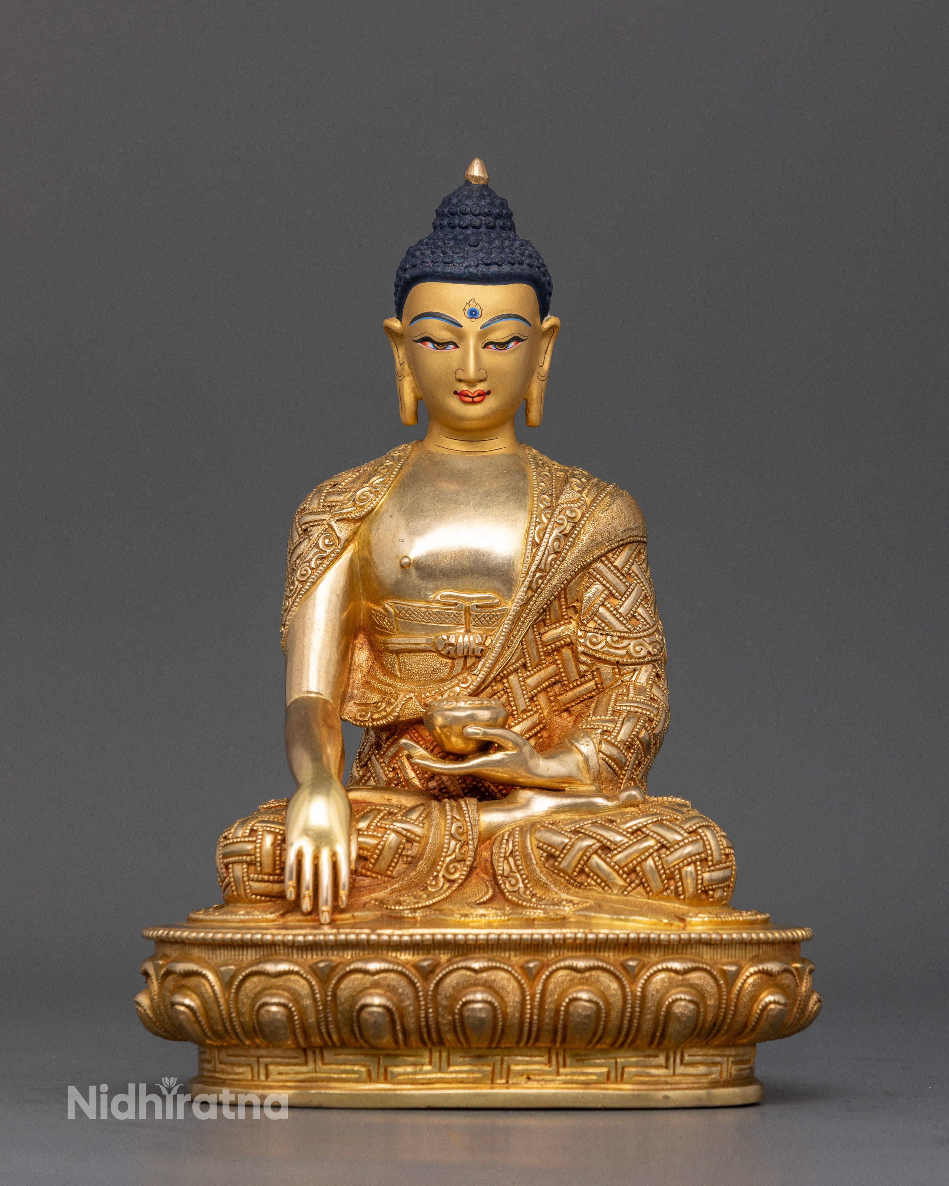 Embrace Serenity: 24K Gold Gilded Buddha Shakyamuni Statue