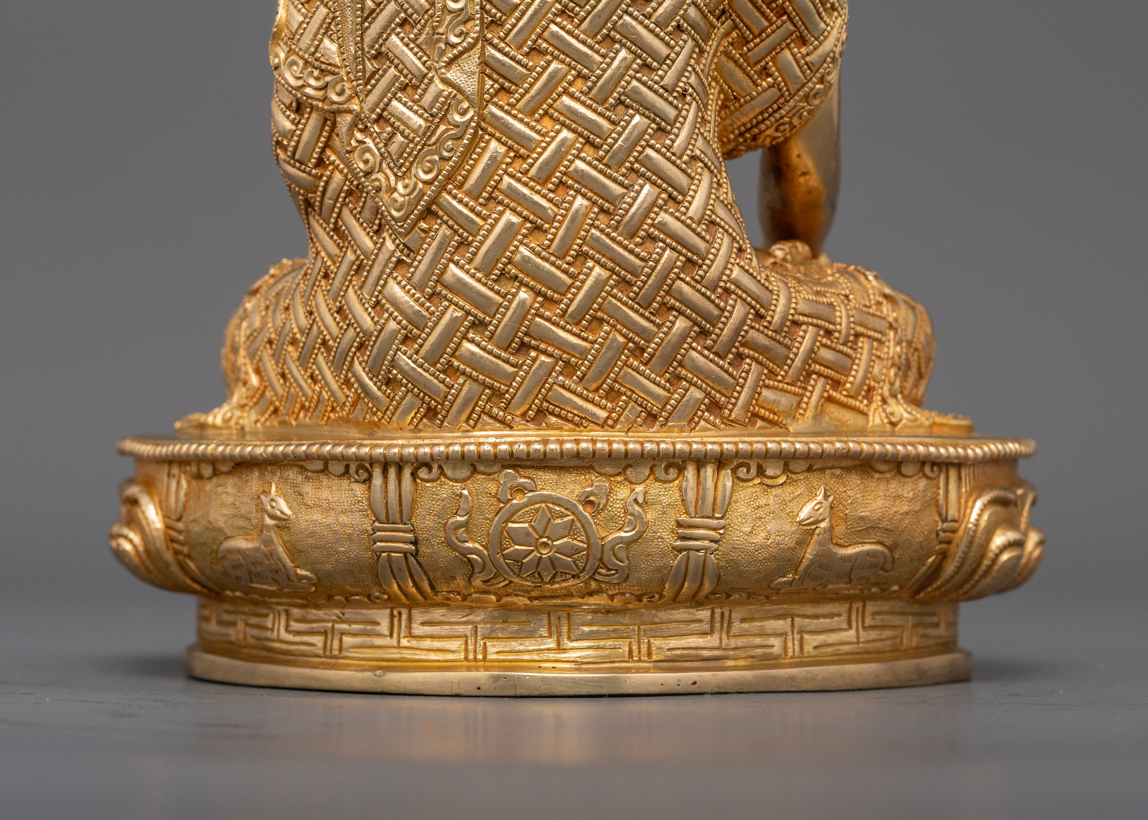 Embrace Serenity: 24K Gold Gilded Buddha Shakyamuni Statue