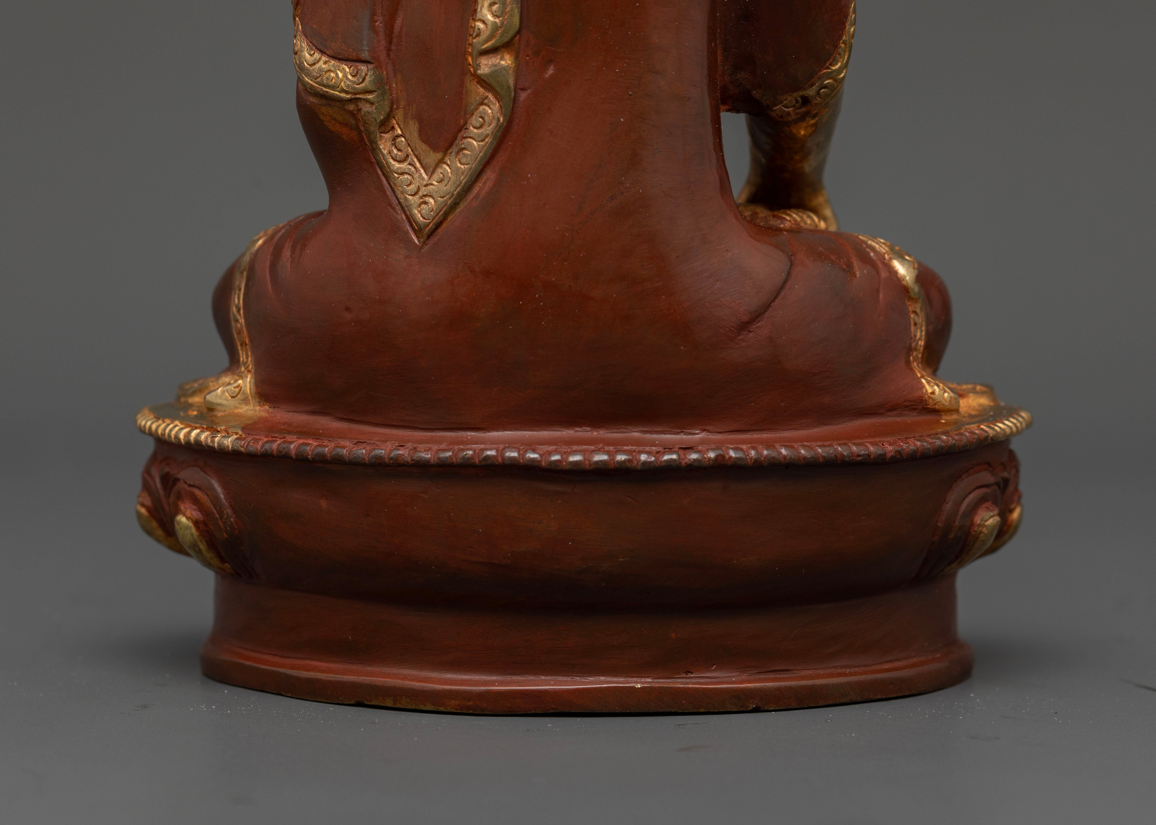 Oxidized Copper Shakyamuni Buddha Statue: Perfect for Altars