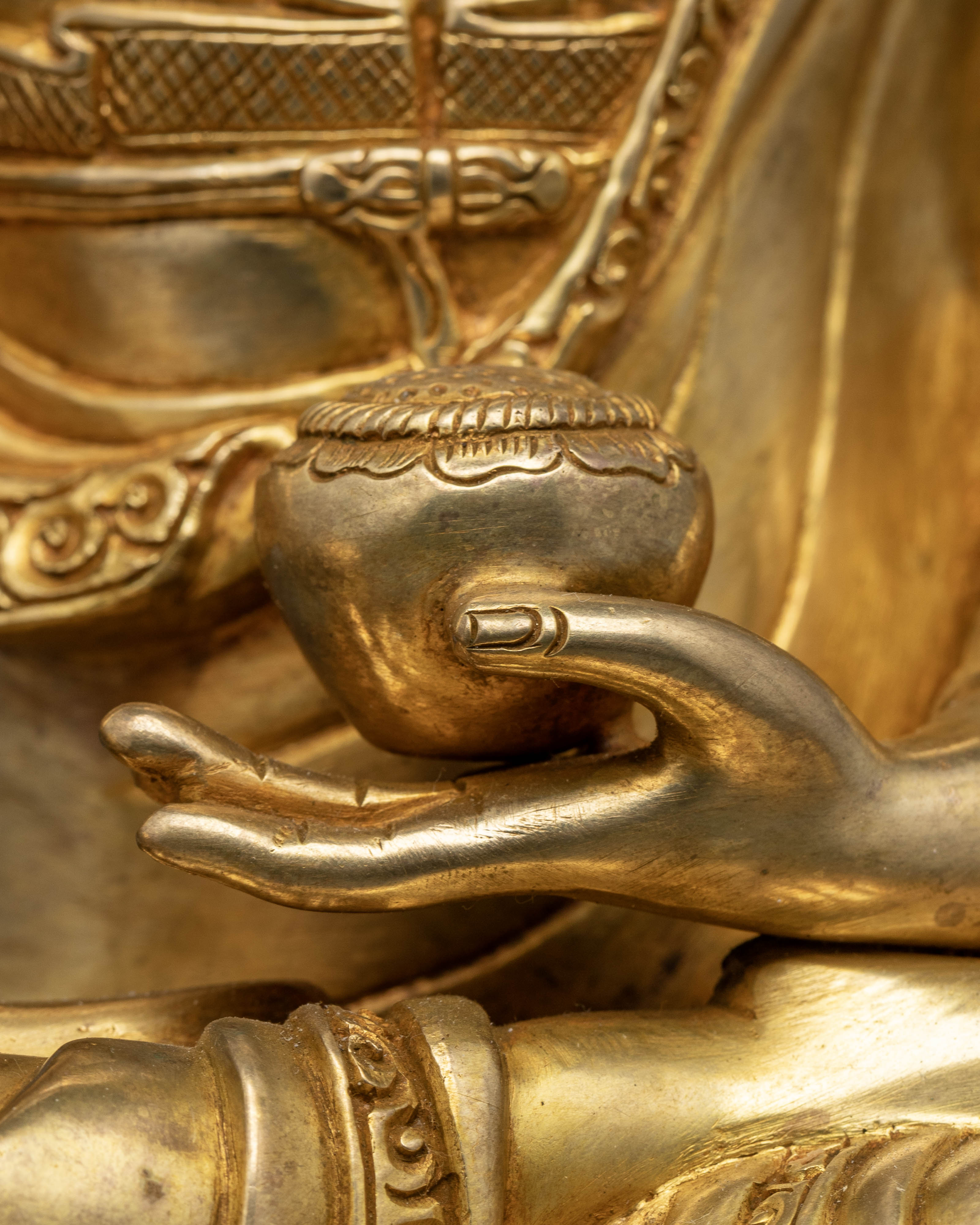 13 Inch Gold Gilded Buddha Statue for Spiritual Practice
