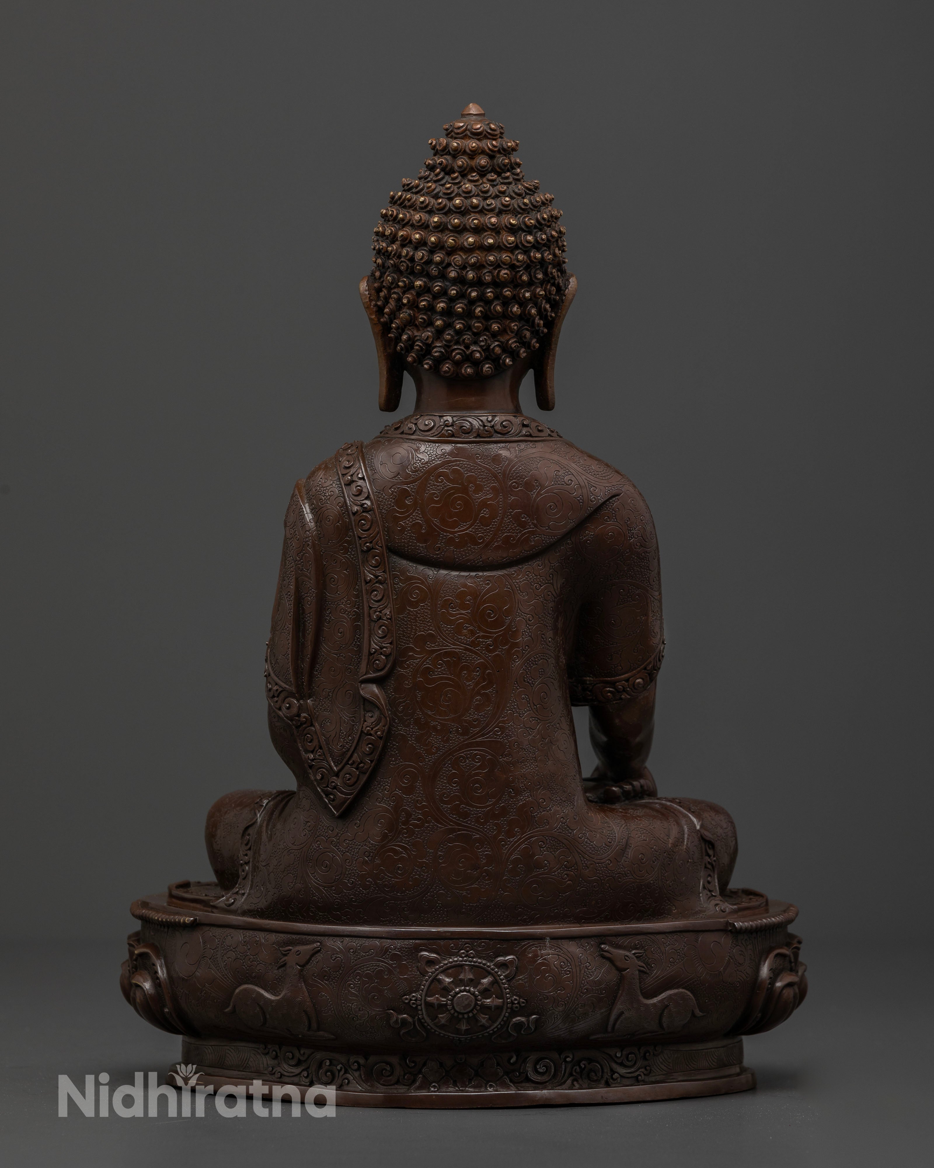 Artistic Oxidized Shakyamuni Buddha Statue With Fine Details