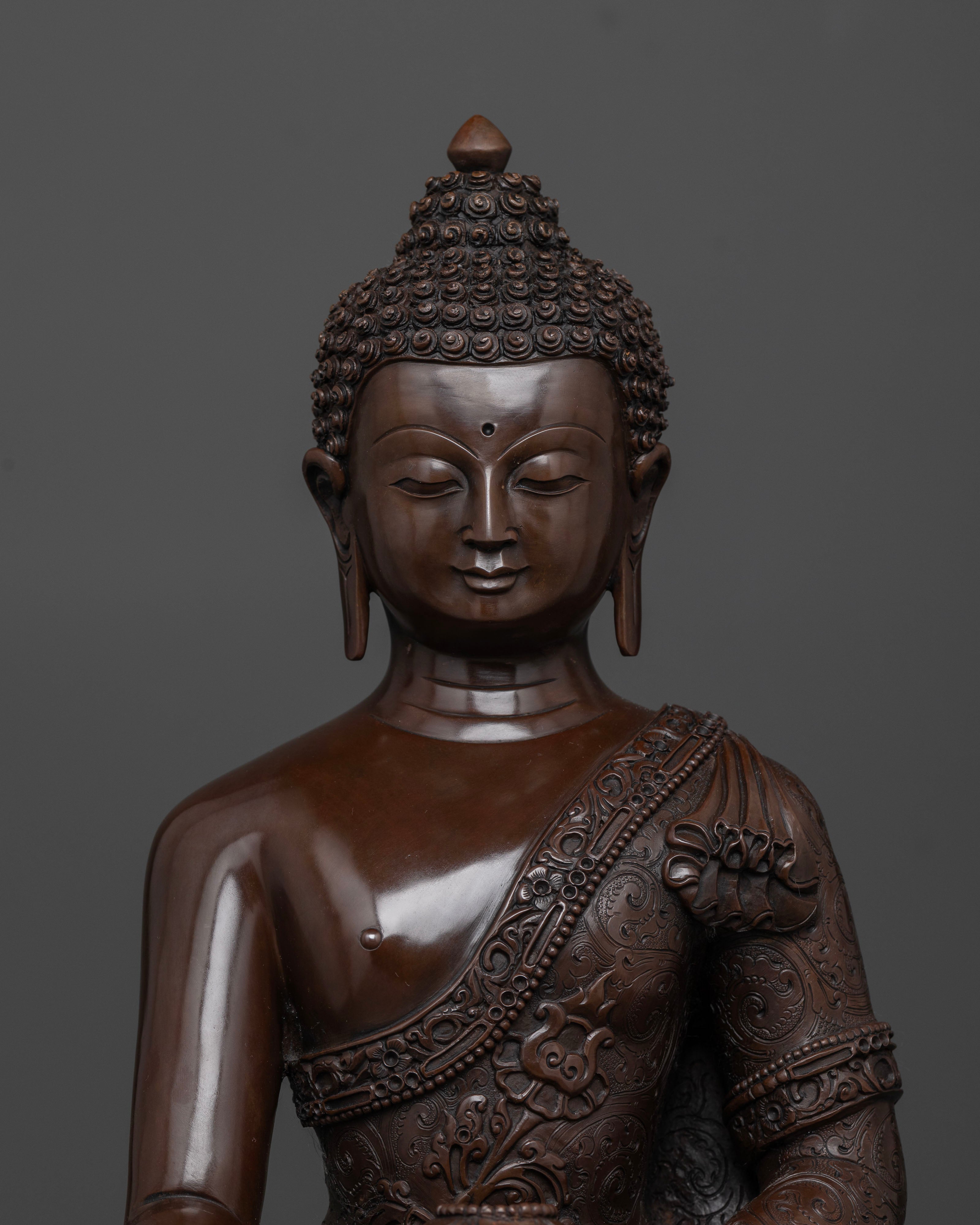 Authentic Oxidized Buddha Shakyamuni Statue