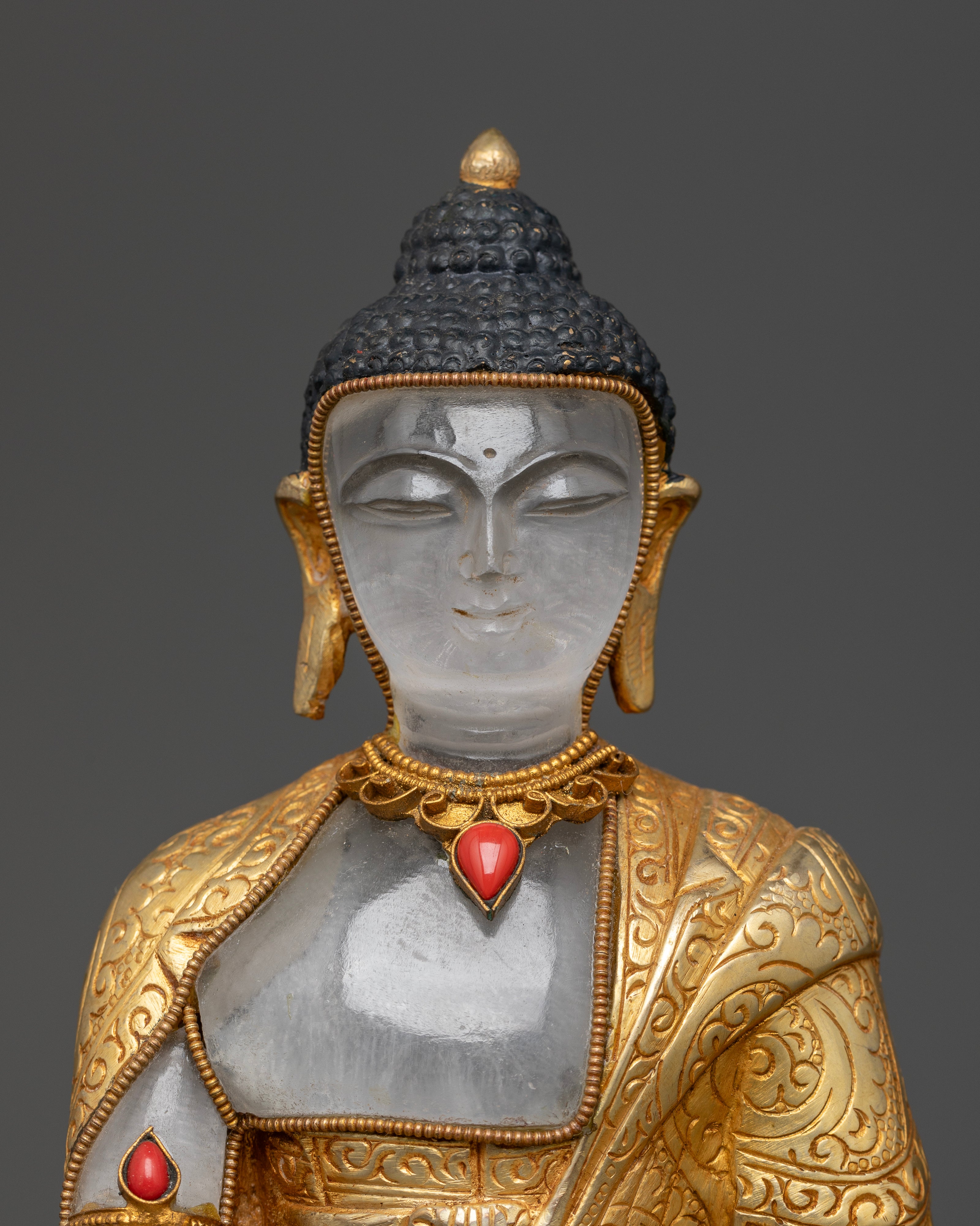 Celestial Glow: The Crystal Buddha Shakyamuni