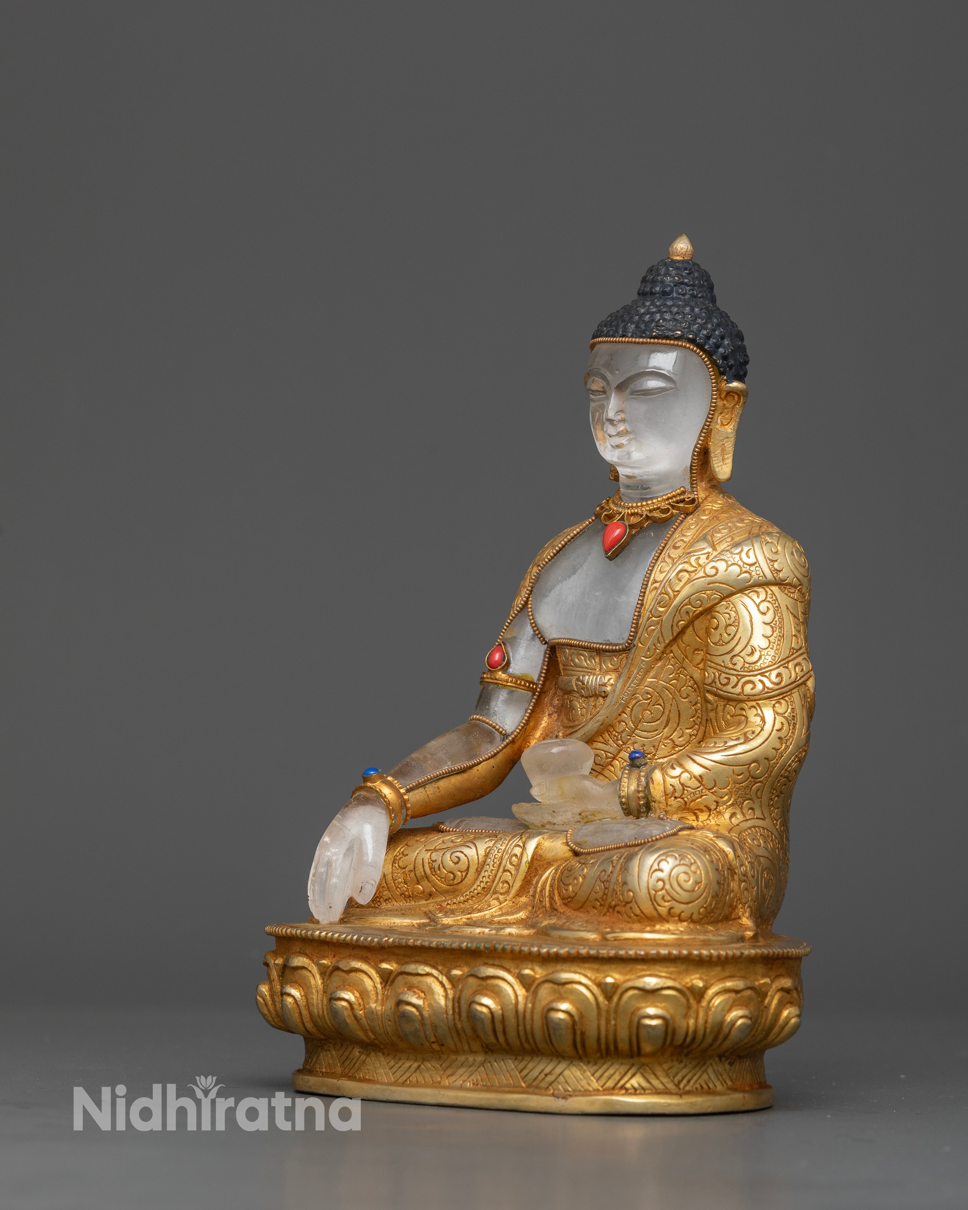Celestial Glow: The Crystal Buddha Shakyamuni