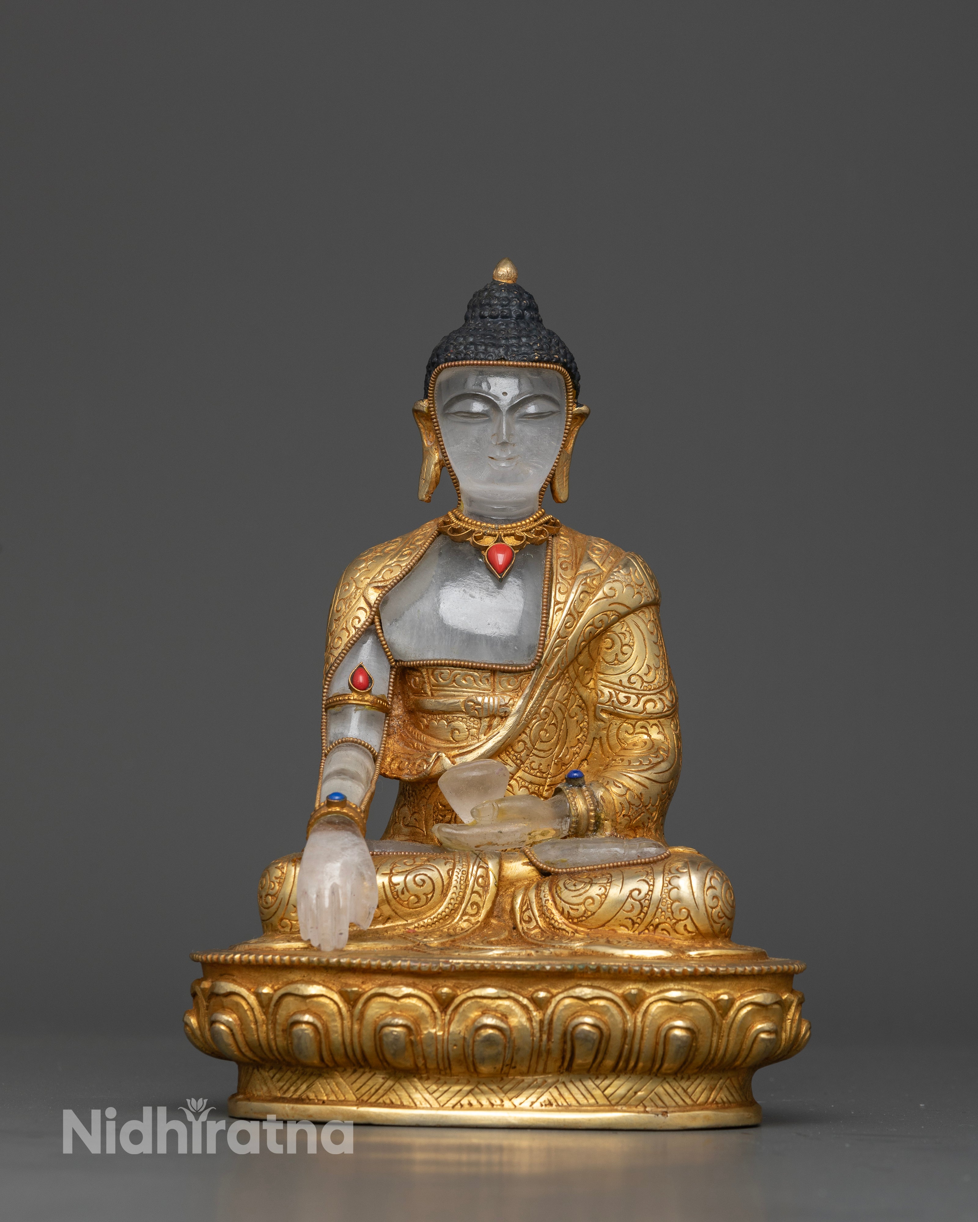 Celestial Glow: The Crystal Buddha Shakyamuni