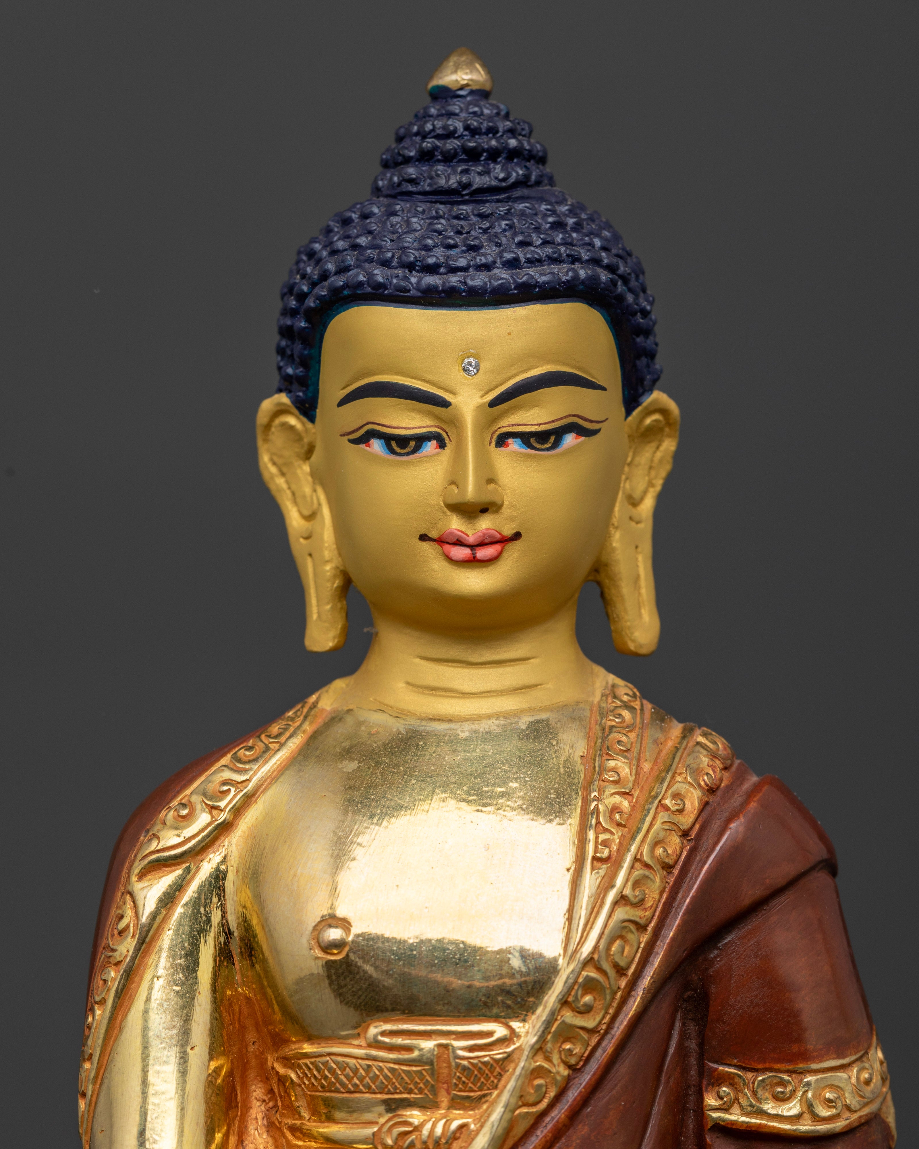 Hand-carved Buddha Shakyamuni Sculpture for Mindfulness