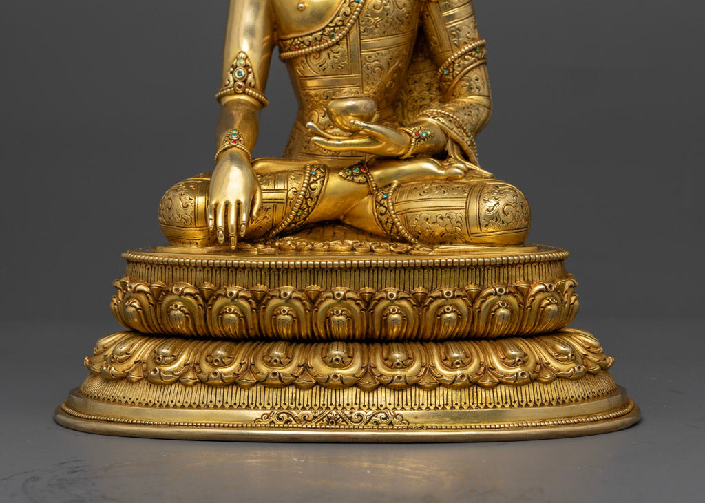 Shakyamuni Buddha wearing Crown Sculpture | Royal Buddha of Enlightenment and Wisdom