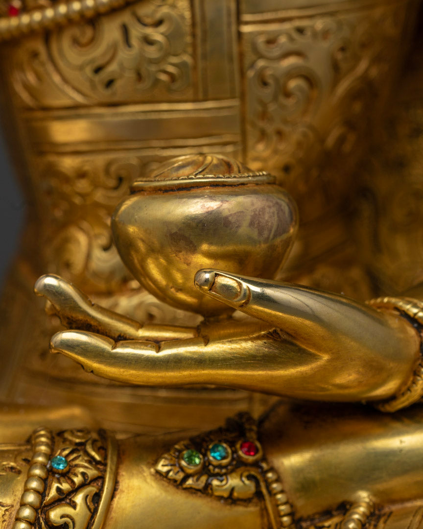 Shakyamuni Buddha wearing Crown Sculpture | Royal Buddha of Enlightenment and Wisdom