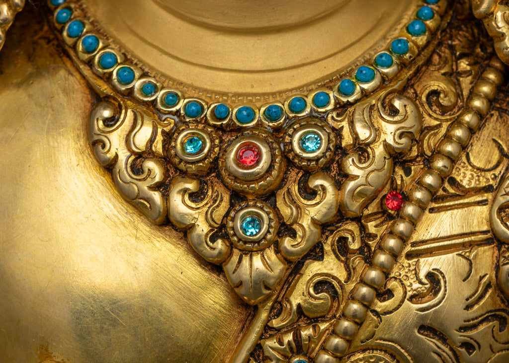 Shakyamuni Buddha wearing Crown Sculpture | Royal Buddha of Enlightenment and Wisdom