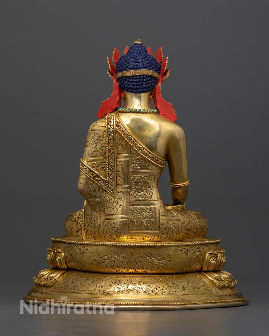 Shakyamuni Buddha wearing Crown Sculpture | Royal Buddha of Enlightenment and Wisdom