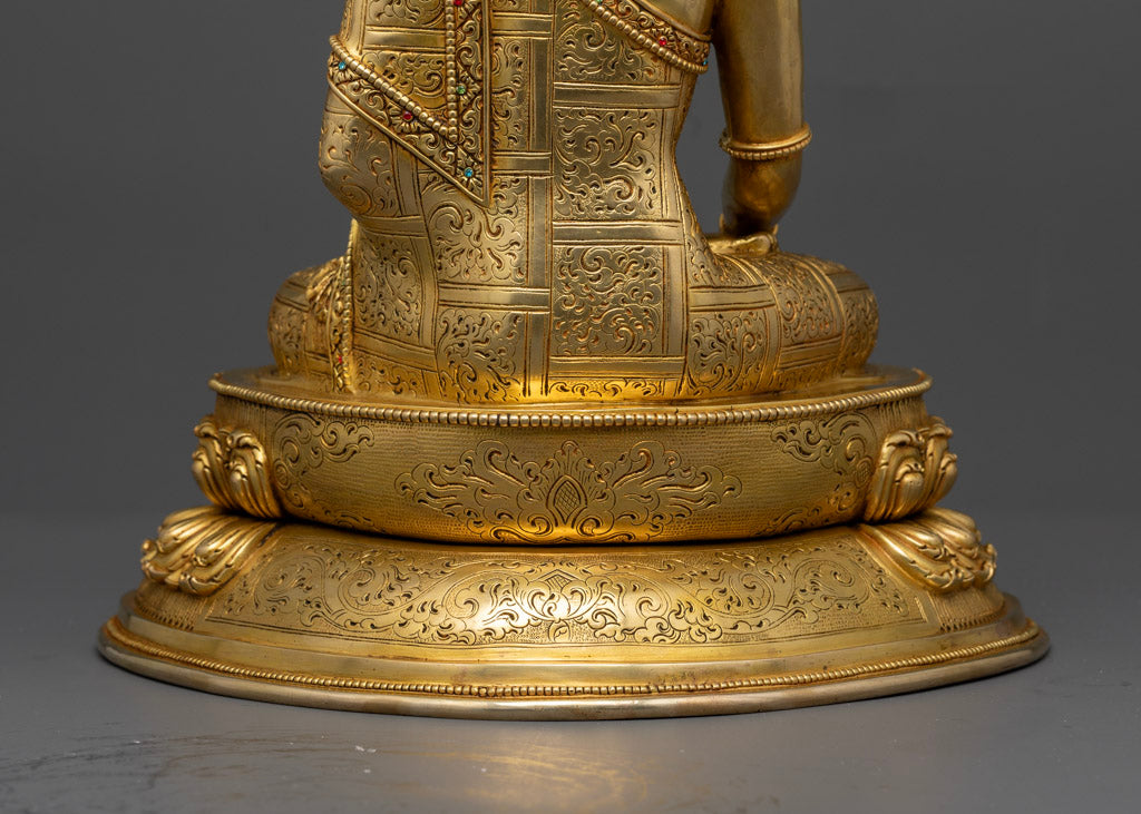 Shakyamuni Buddha wearing Crown Sculpture | Royal Buddha of Enlightenment and Wisdom