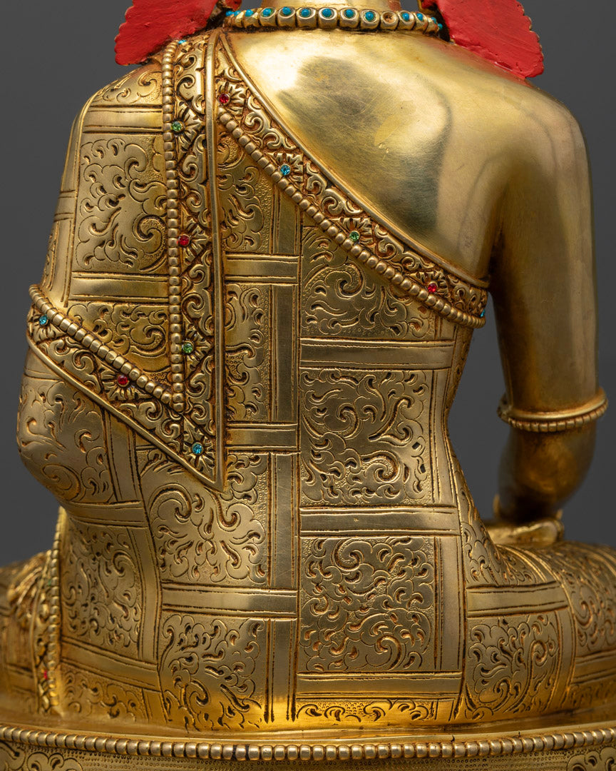 Shakyamuni Buddha wearing Crown Sculpture | Royal Buddha of Enlightenment and Wisdom
