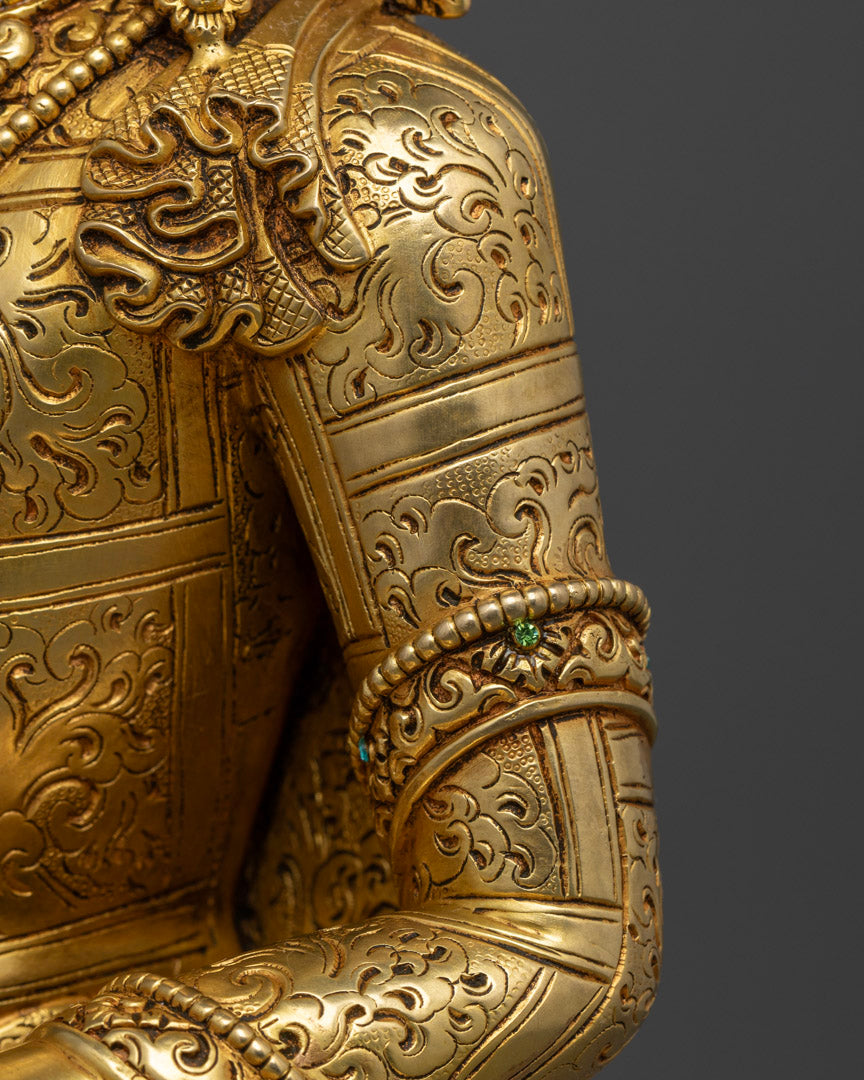 Shakyamuni Buddha wearing Crown Sculpture | Royal Buddha of Enlightenment and Wisdom