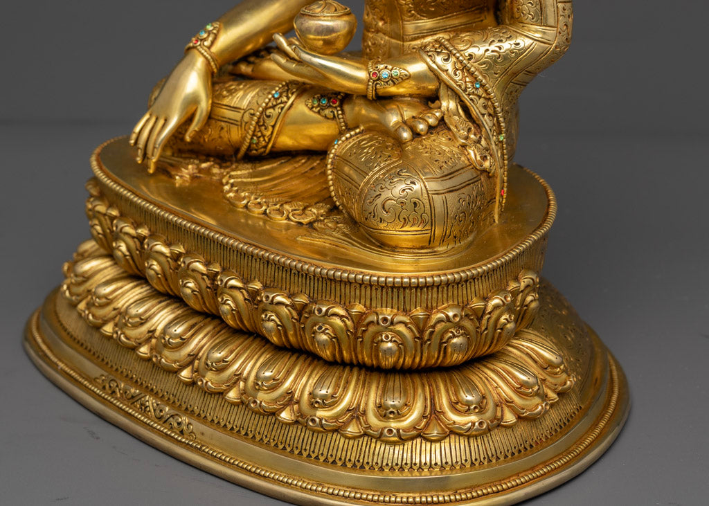 Shakyamuni Buddha wearing Crown Sculpture | Royal Buddha of Enlightenment and Wisdom