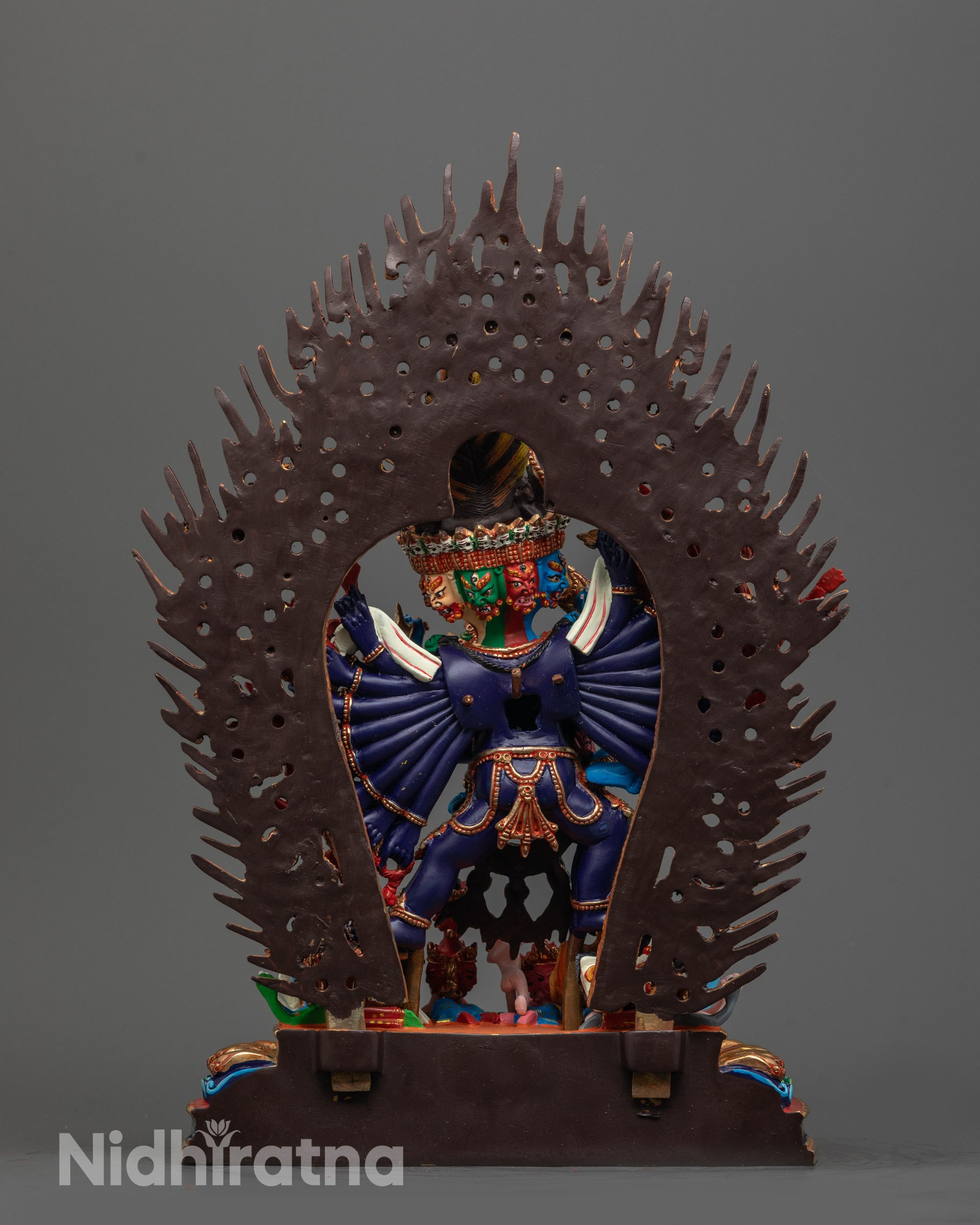 Back-view of Authentic Nepalese Yamantaka Statue handcrafted by master artisans