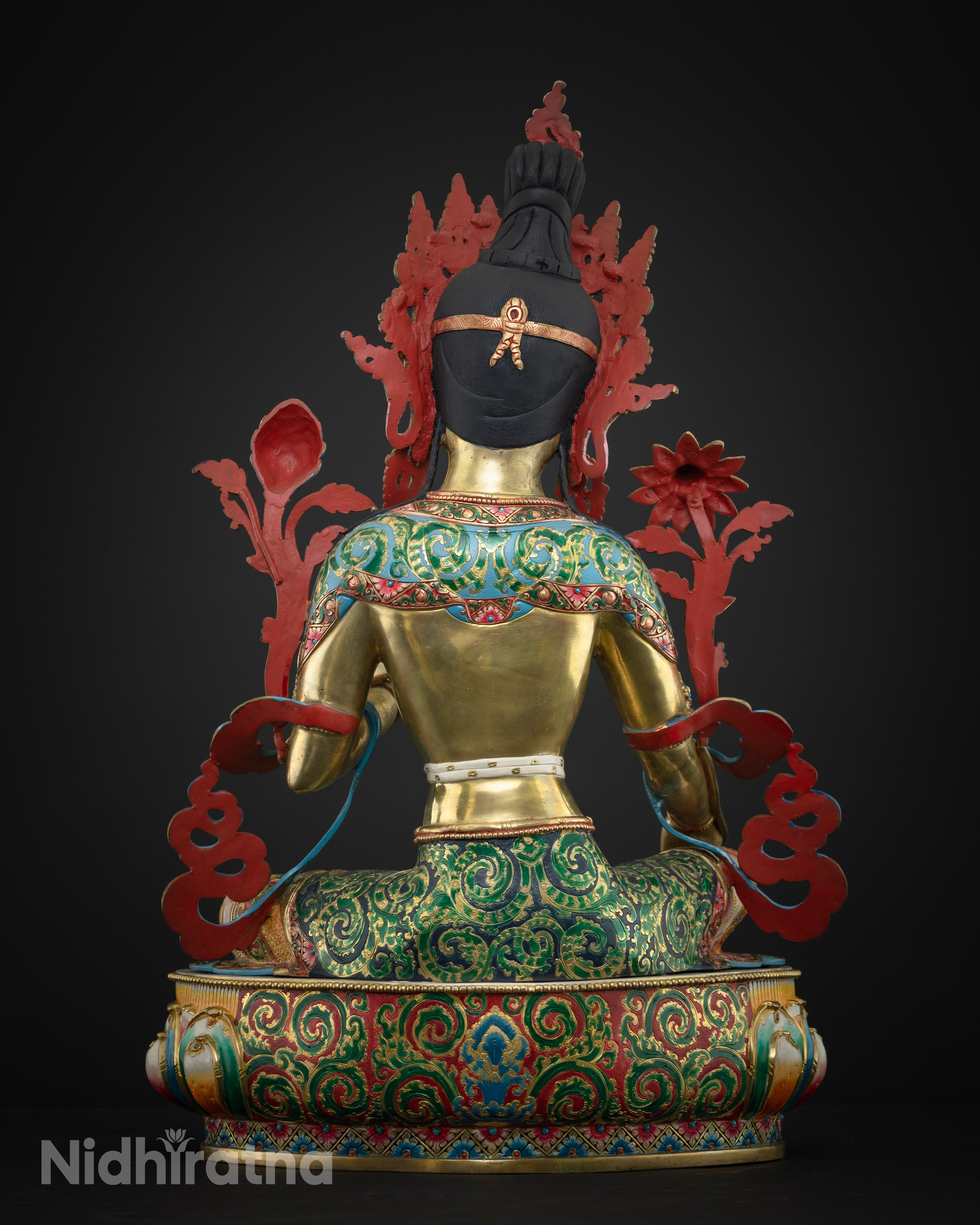 It shows back side of Tara with intricate artwork details