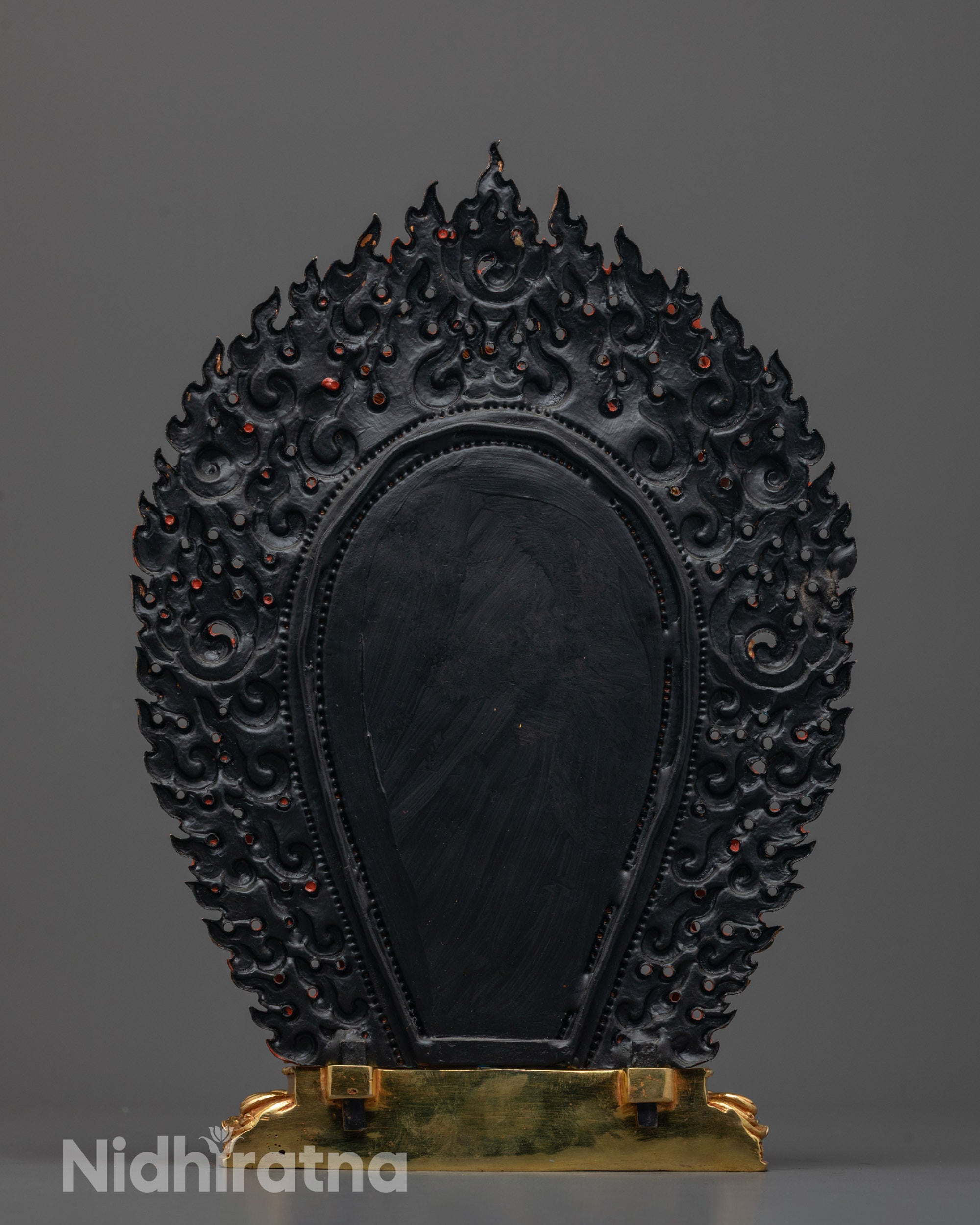 Back View Highlighting the Lost Wax Carving and Halo Design