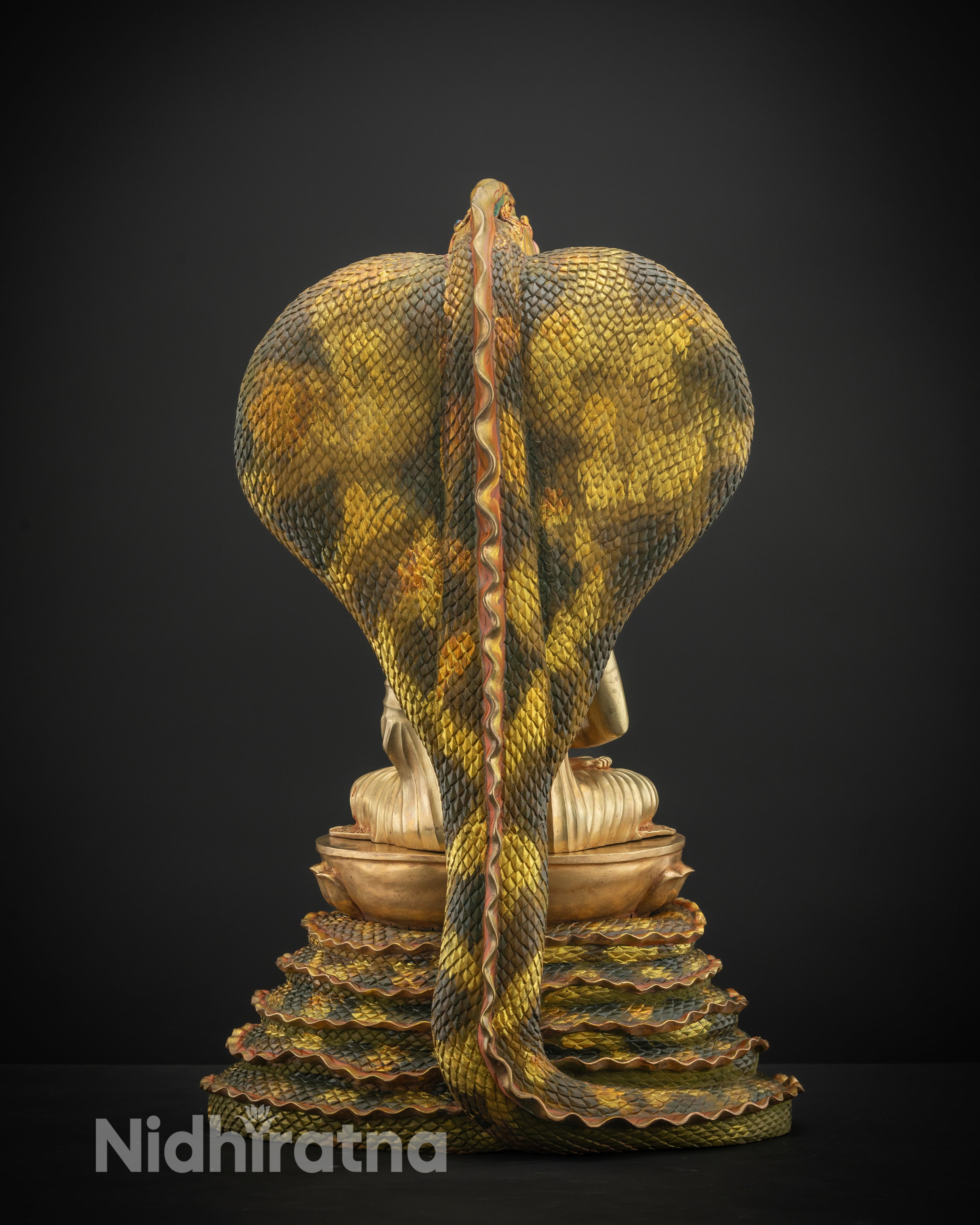 Back View of Nagarjuna Buddha Statue Featuring Hollow Chamber for Consecration