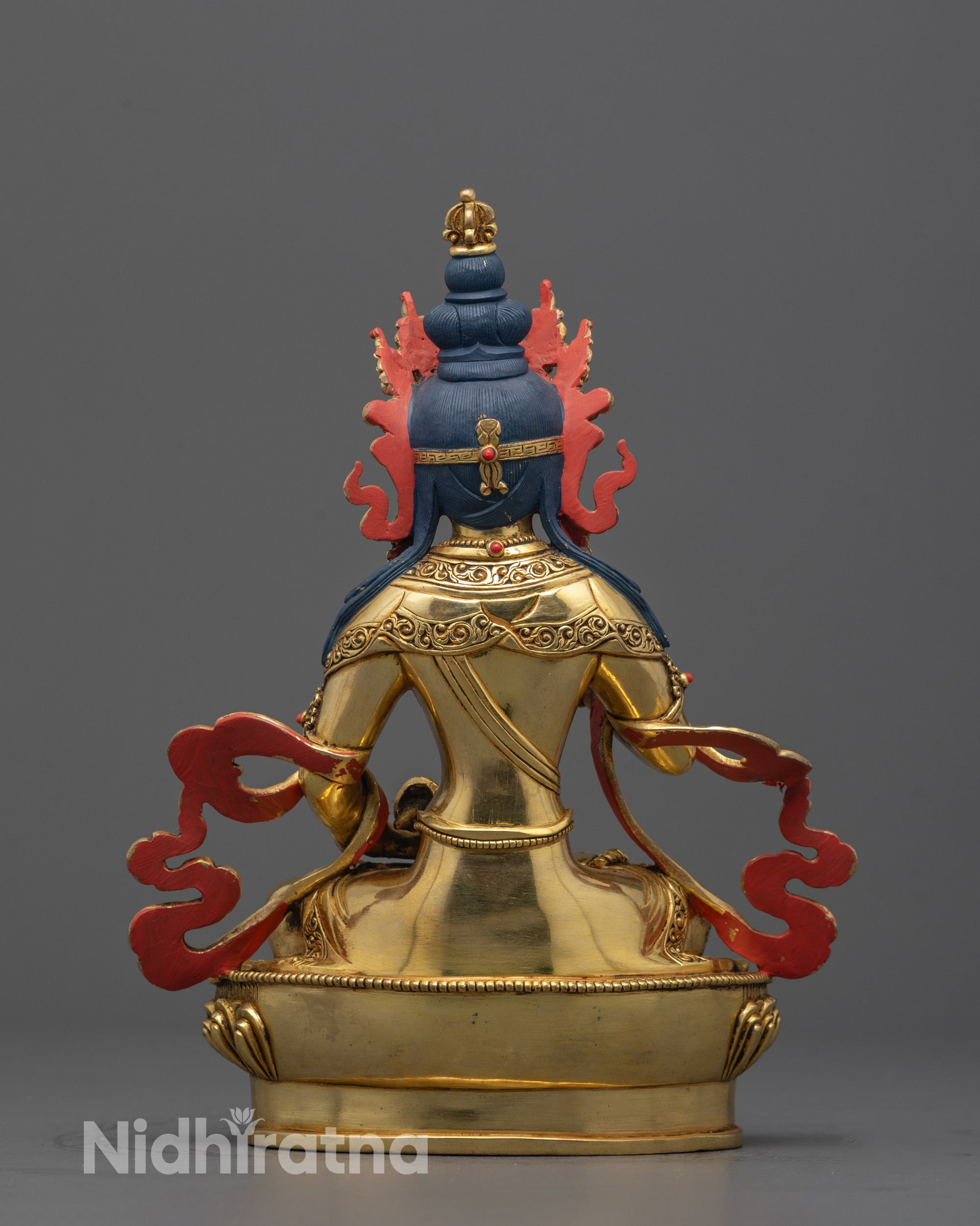 Back View of Vajrasattva Statue Highlighting Detailed Crown