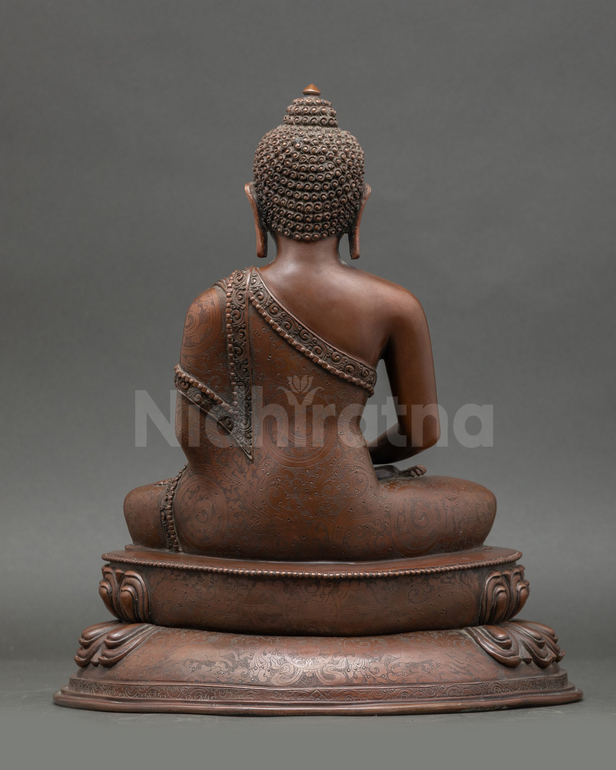 Back view Amida Nyorai Buddha | Handcrafted copper idol for sacred space and spiritual décor